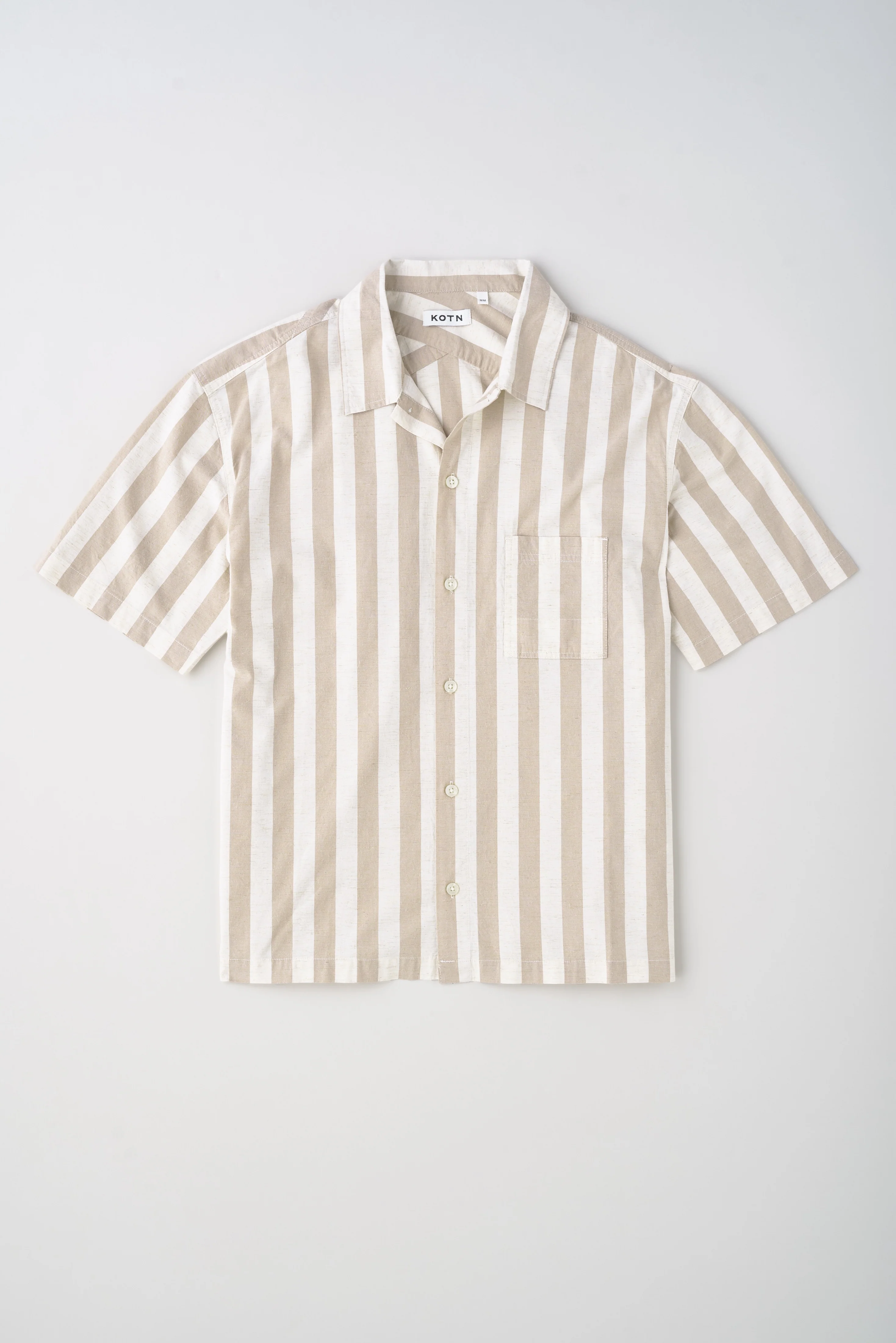 Abu-Simbel Short Sleeve Shirt in Natural Stripe - Image 6