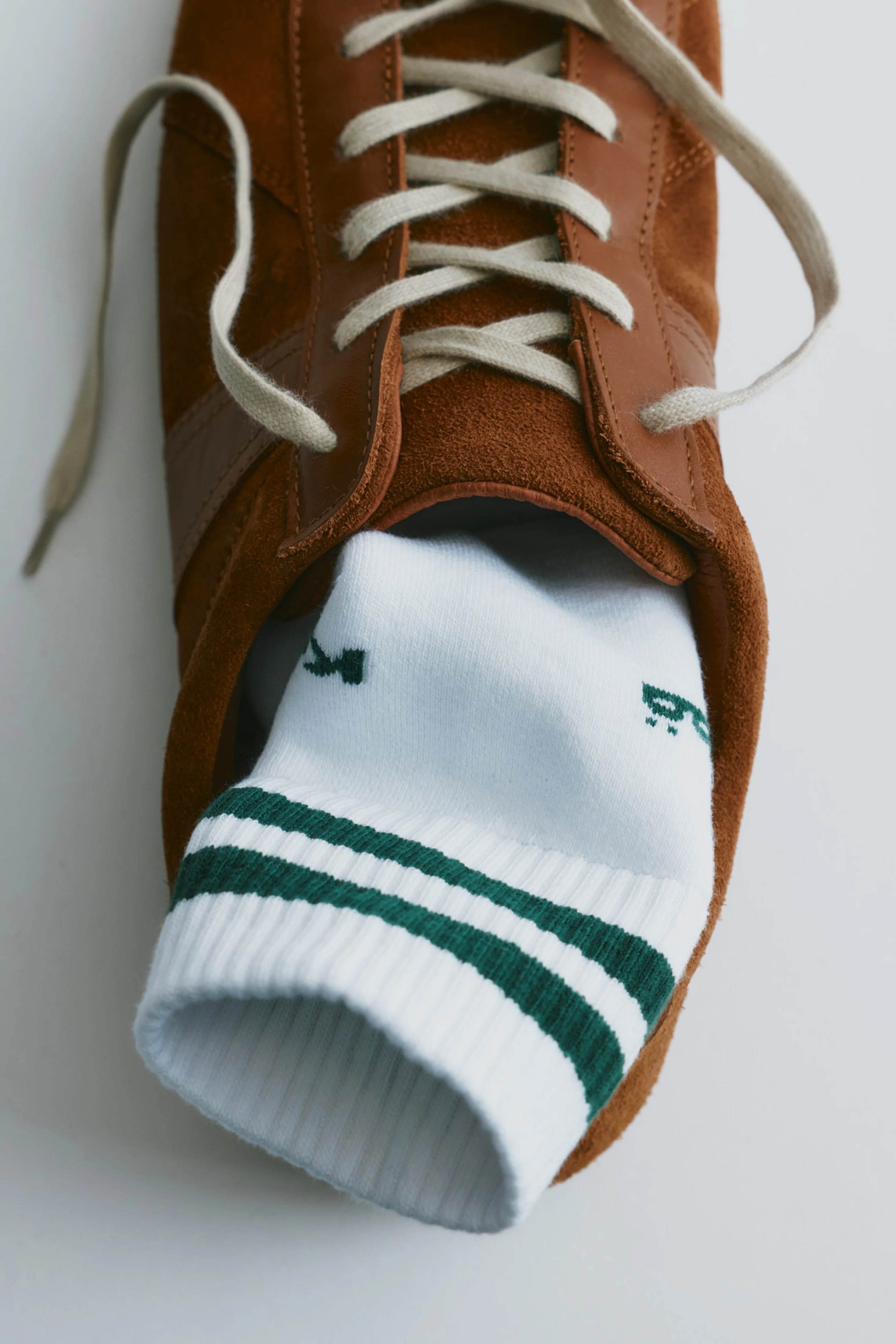 Crew Socks in Bottle Green Stripe - Image 4