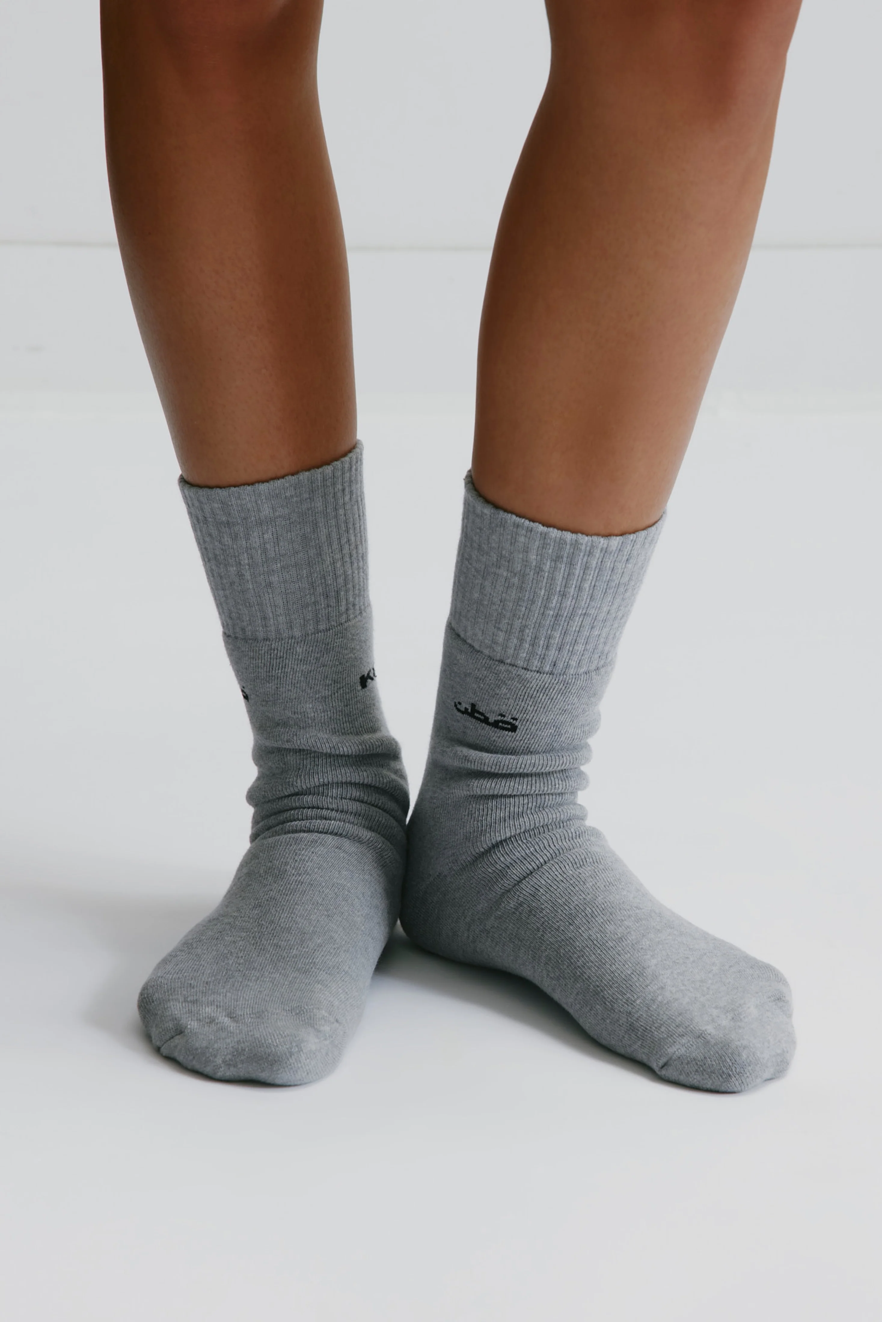 Crew Socks in Heather Grey - Image 2