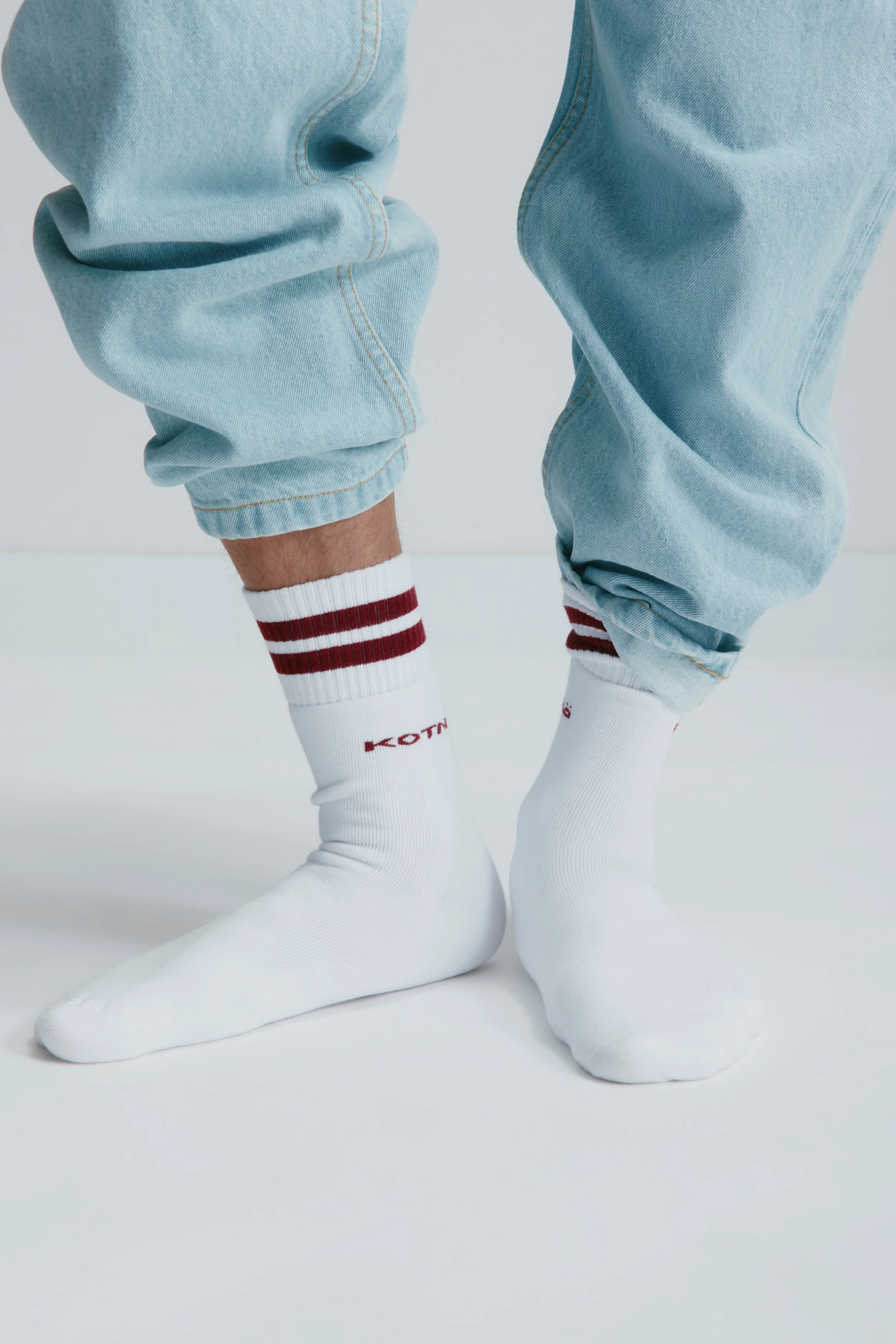Crew Socks in Sunstar Red Stripe
