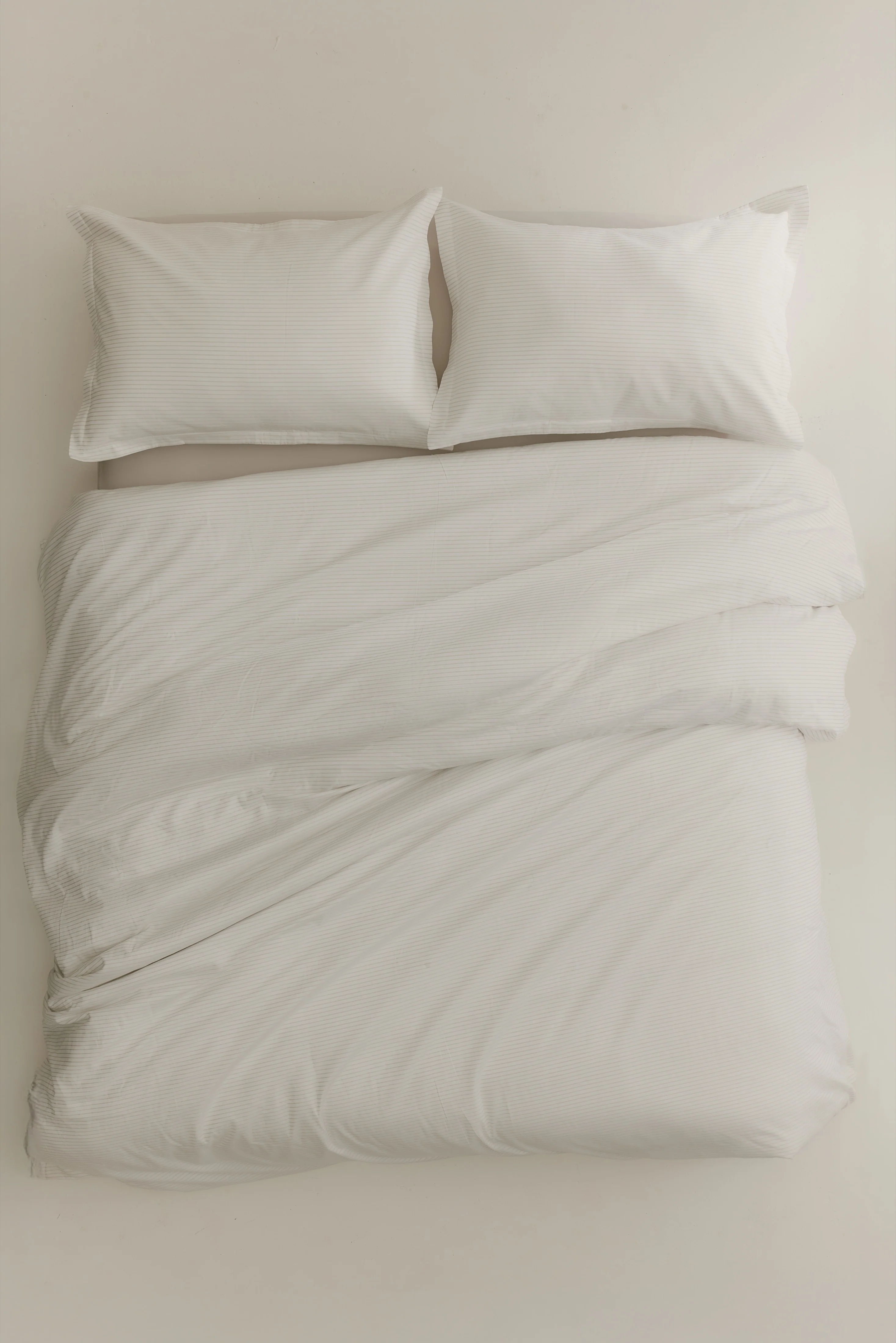 Duvet Cover and Sham Set in Aluminum/White Stripe - Image 3