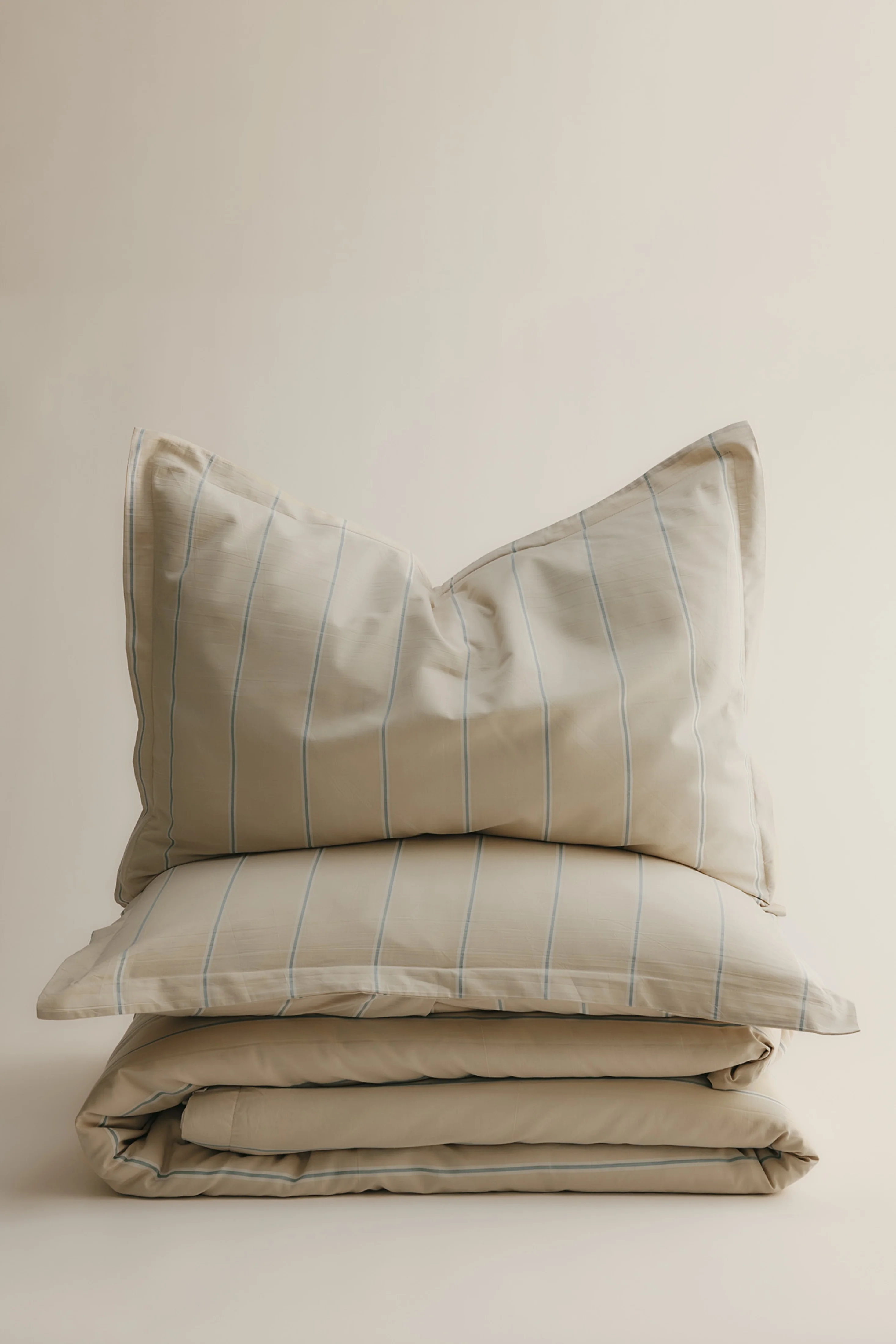 Duvet Cover and Sham Set in Sand/Natural Stripe