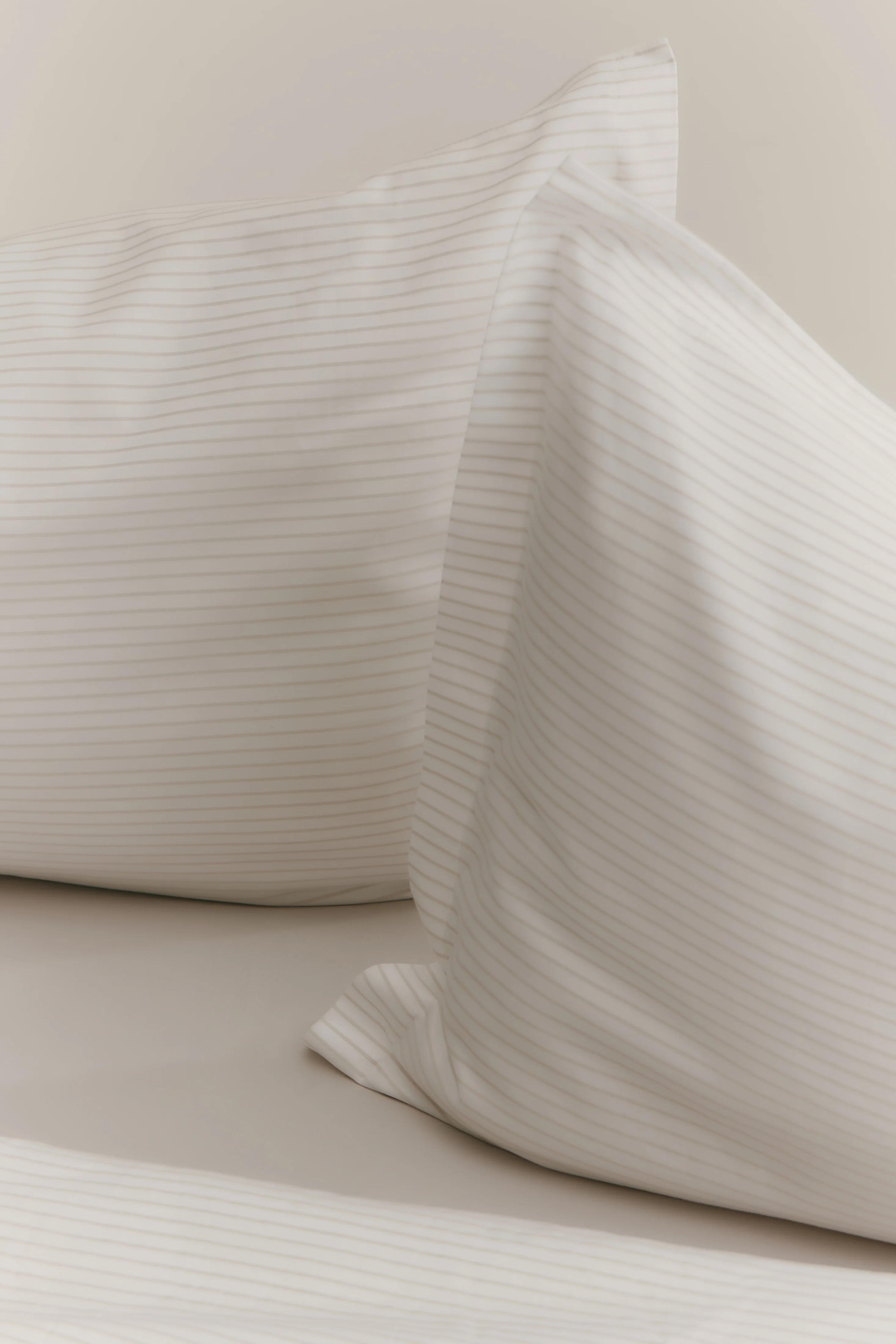 Duvet Cover and Sham Set in Sand/White Microstripe - Image 5