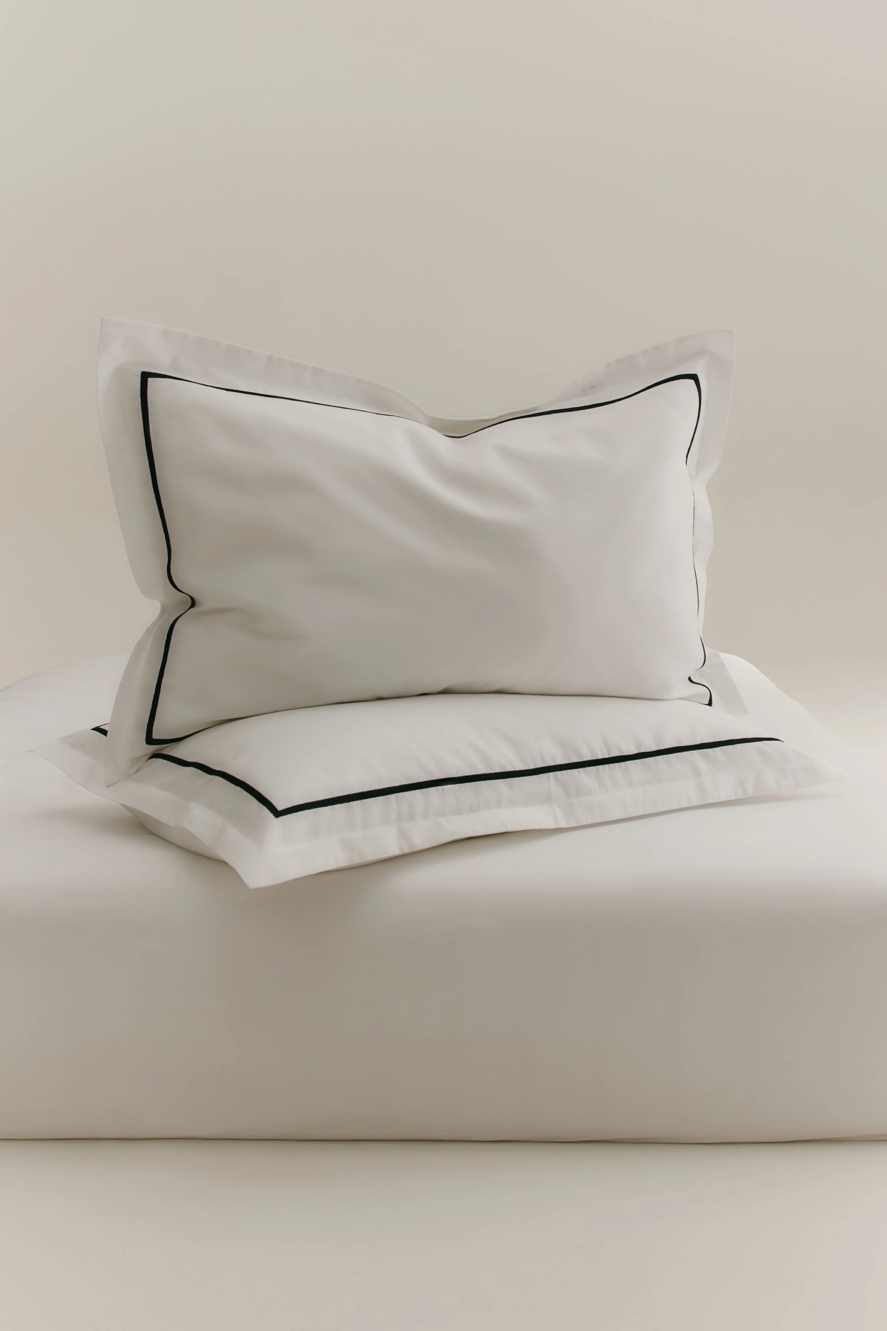 Duvet Cover and Sham Set in White/Black Embroidery - Image 4