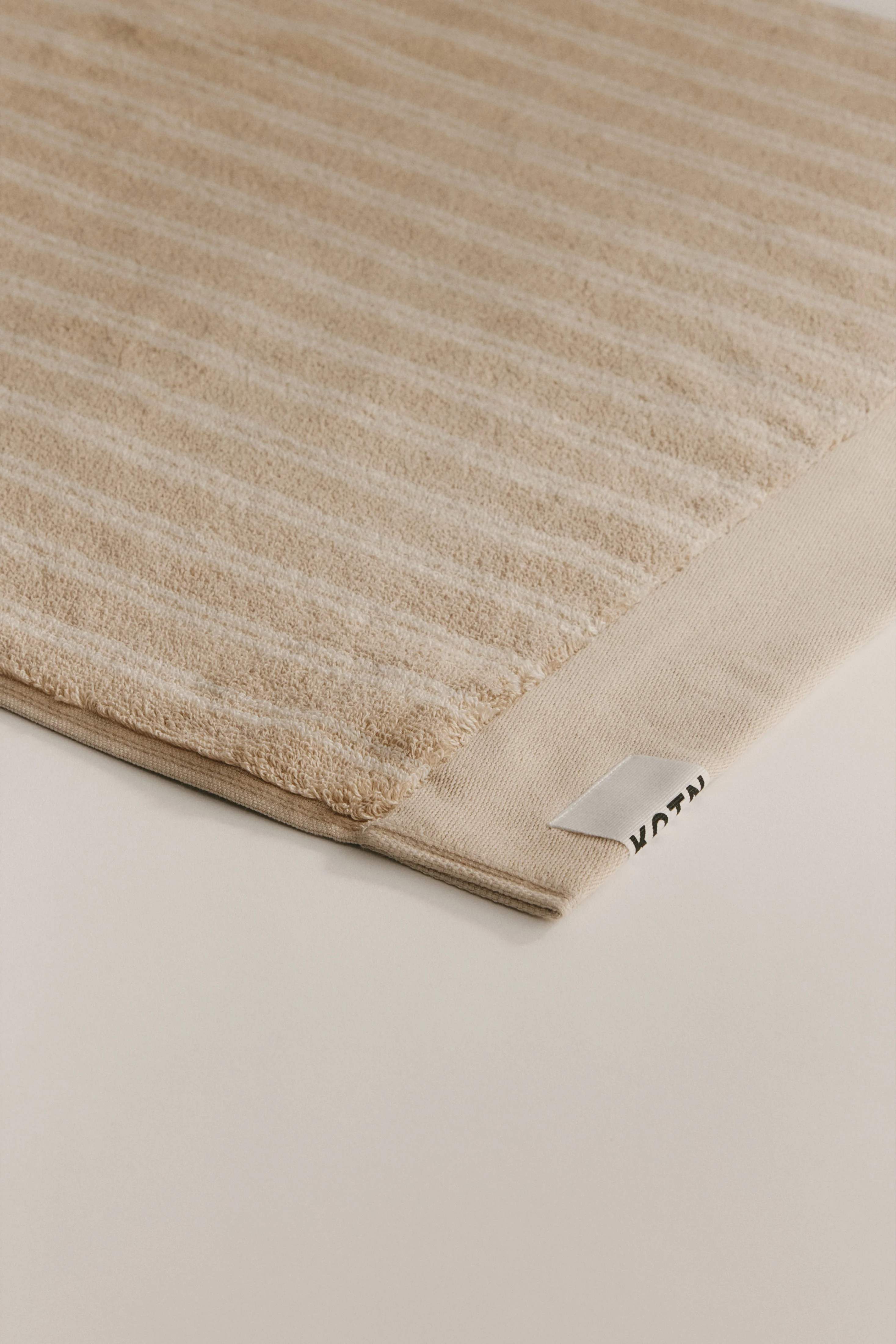 Egyptian Cotton Bath Sheet in Sand/Natural Stripe - Image 3