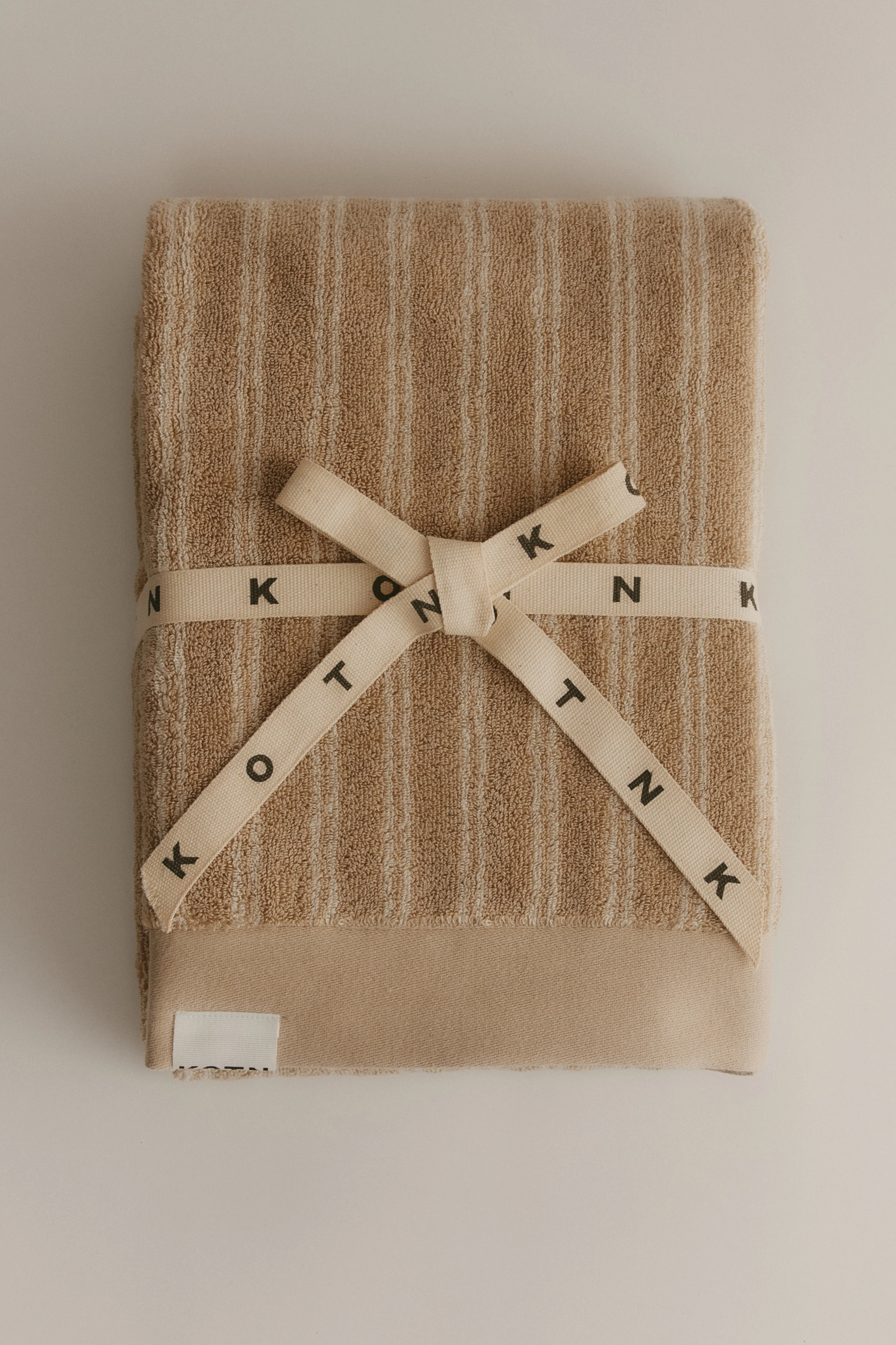 Egyptian Cotton Bath Sheet in Sand/Natural Stripe - Image 4