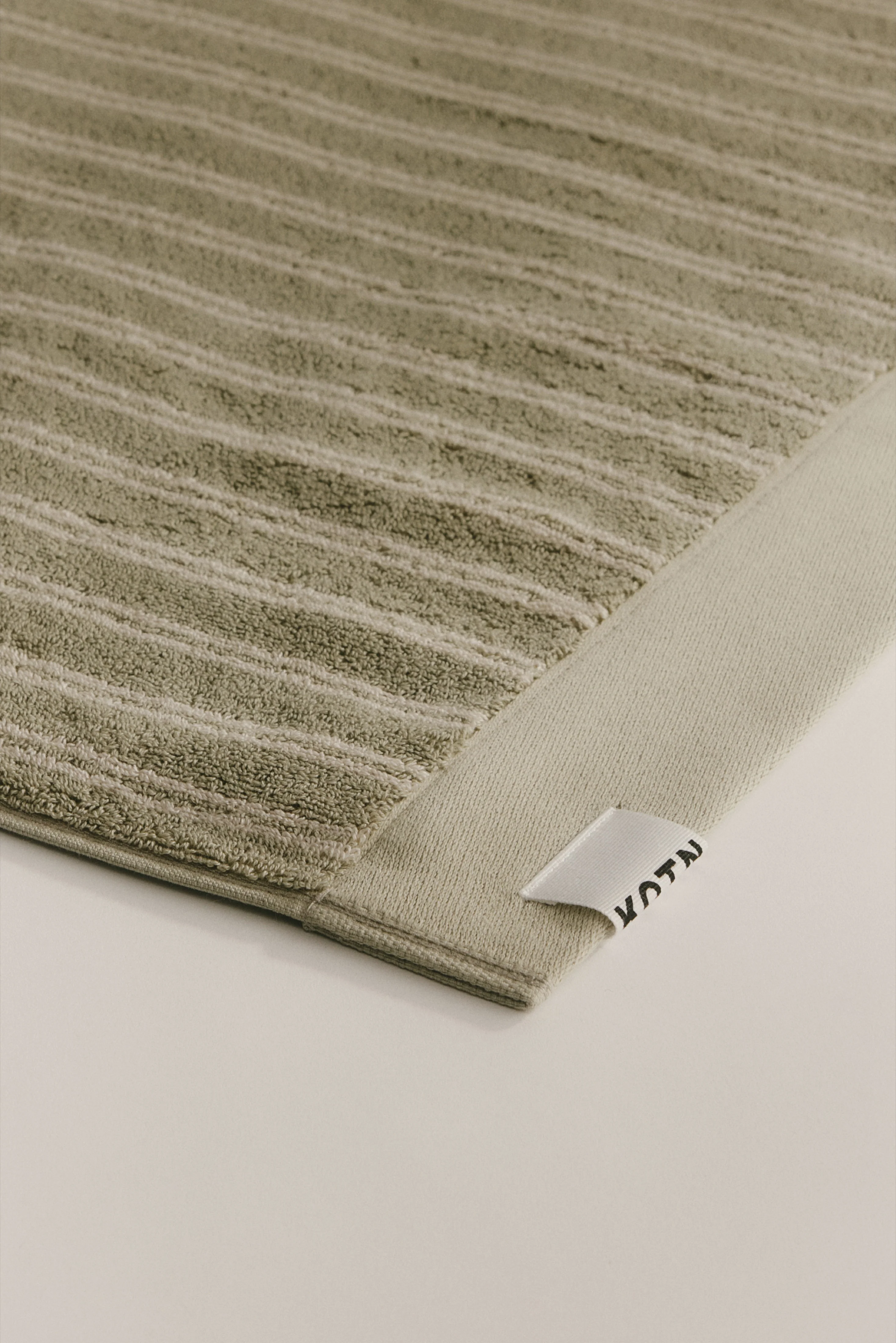 Egyptian Cotton Hand Towel (2 Pack) in Sage/Natural Stripe - Image 4
