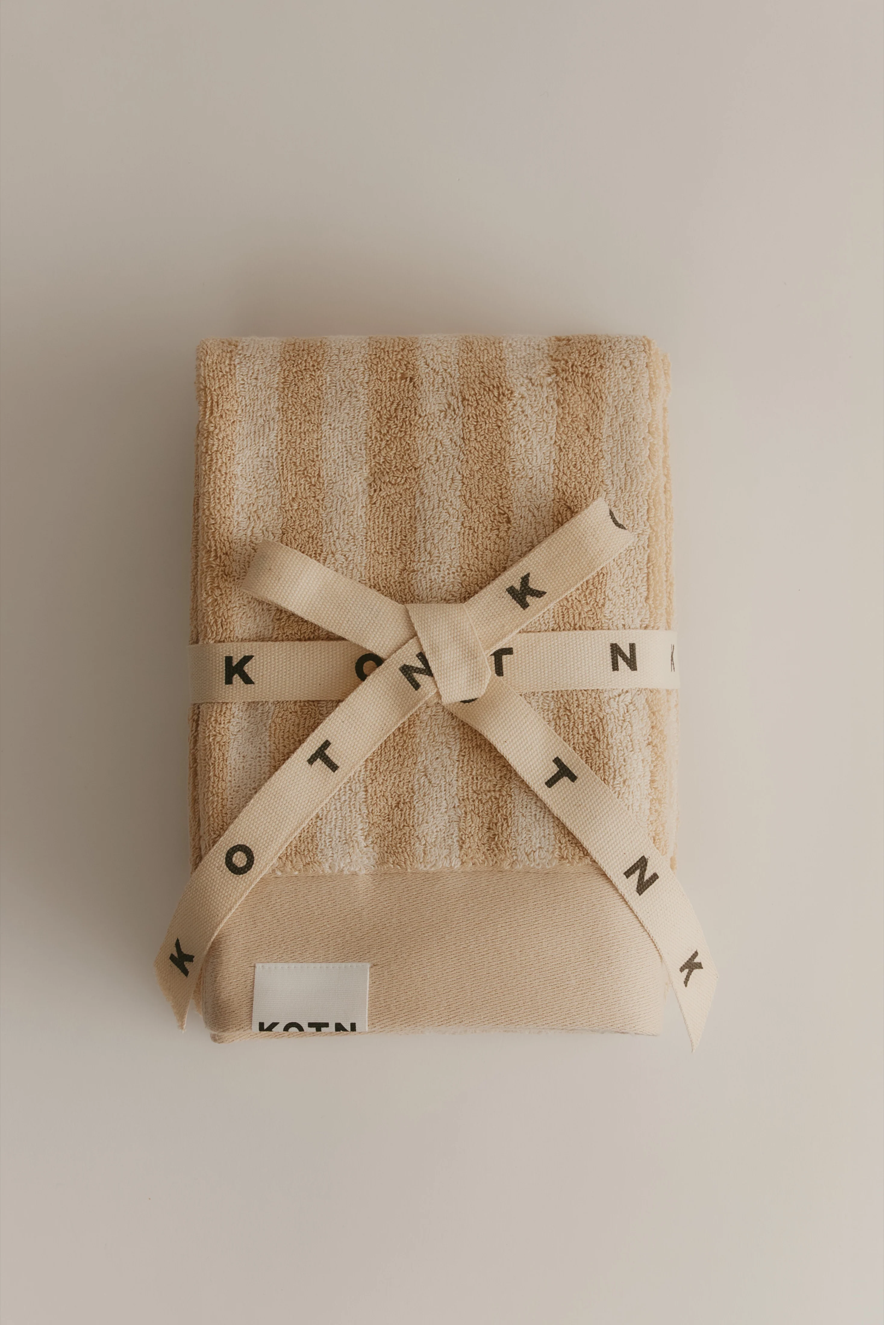 Egyptian Cotton Hand Towel (2 Pack) in Wood Ash Stripe - Image 4