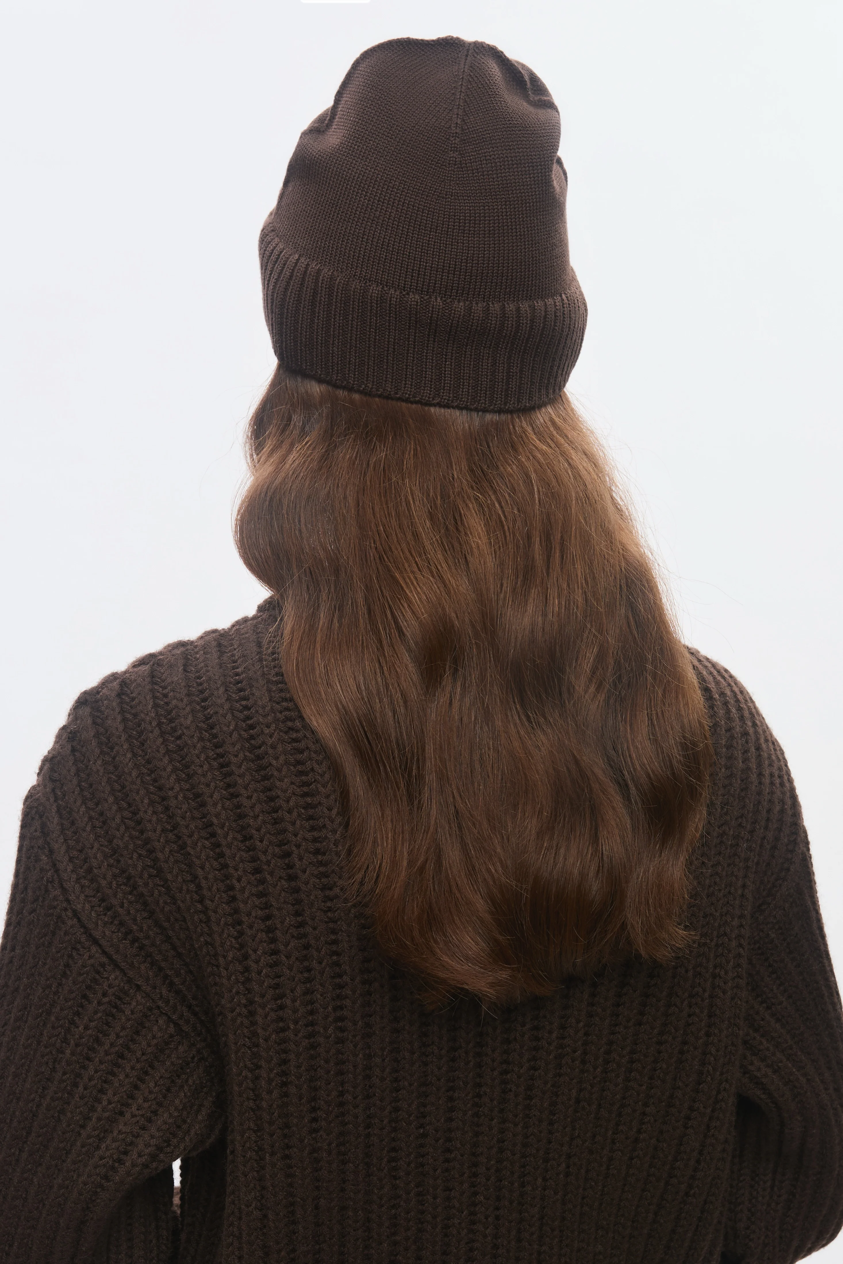Elba Merino Beanie in Coffee Bean - Image 3