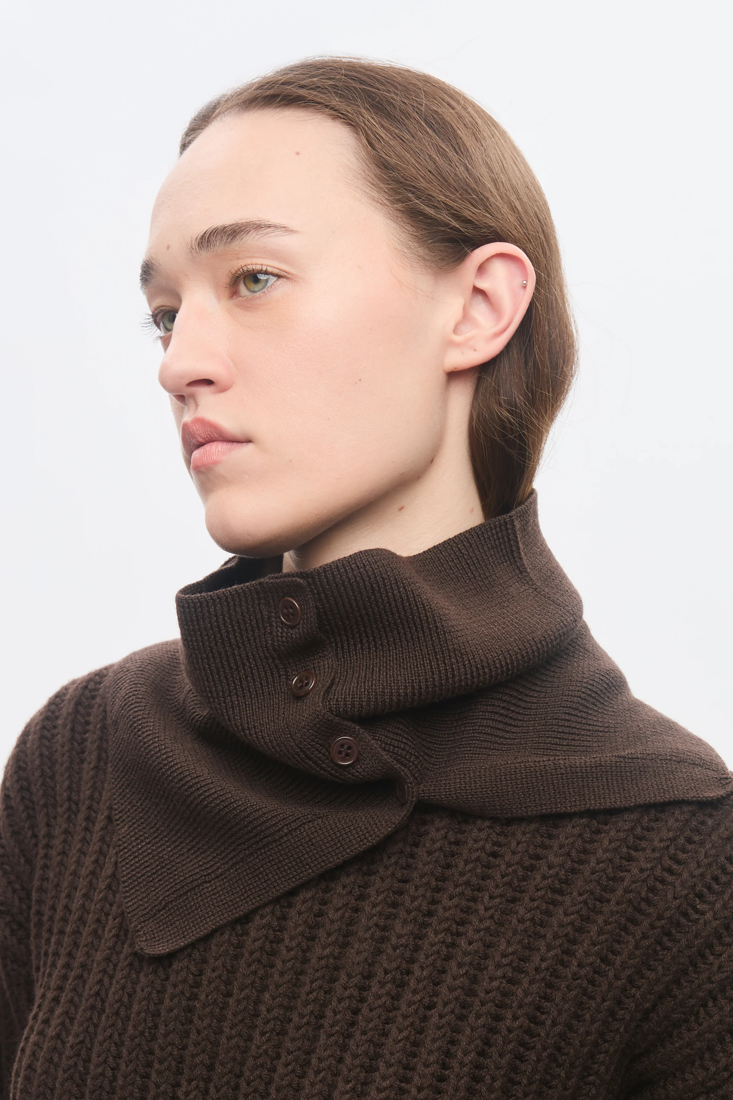 Elba Merino Neckwarmer in Coffee Bean - Image 3