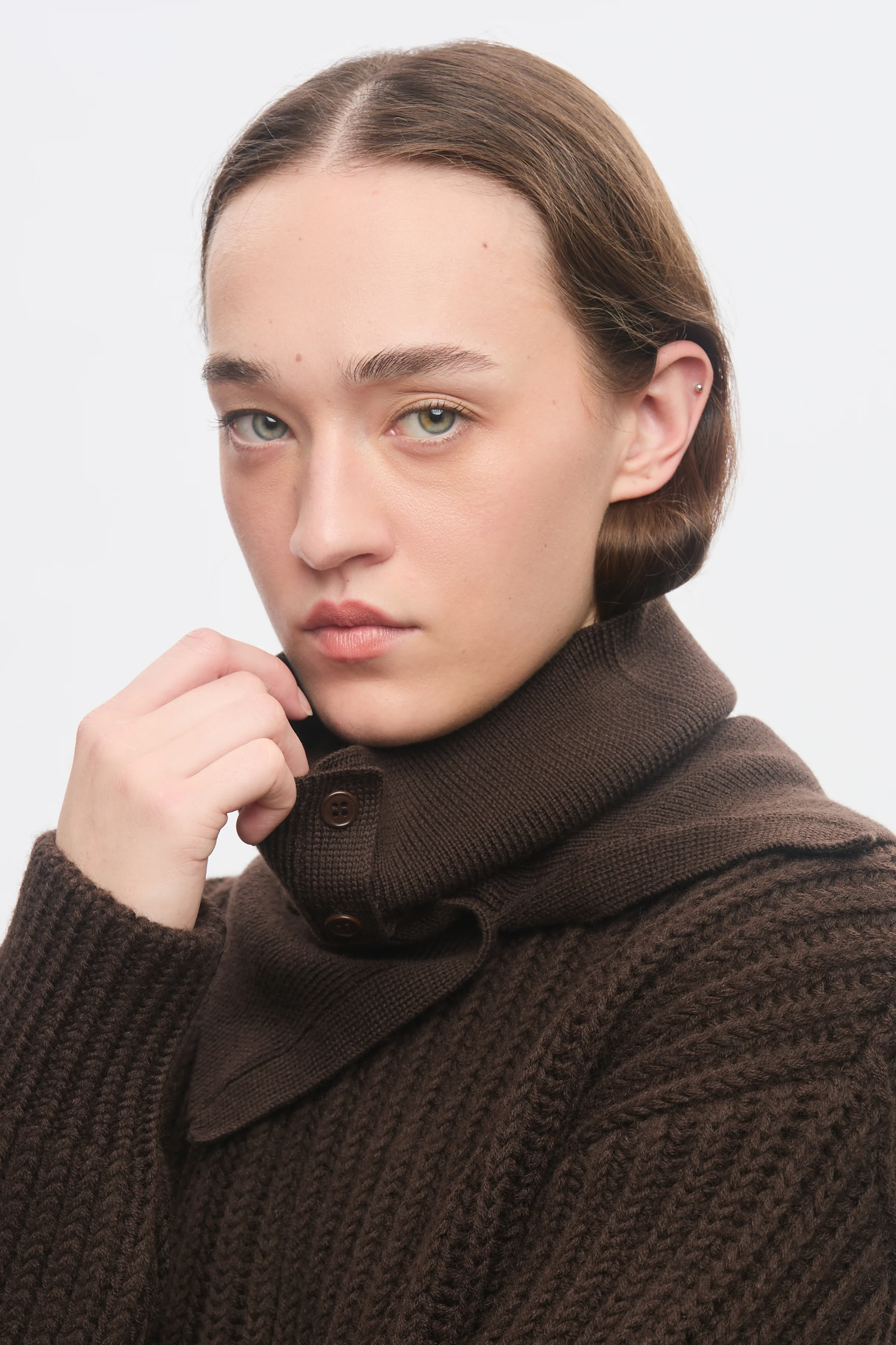 Elba Merino Neckwarmer in Coffee Bean - Image 4
