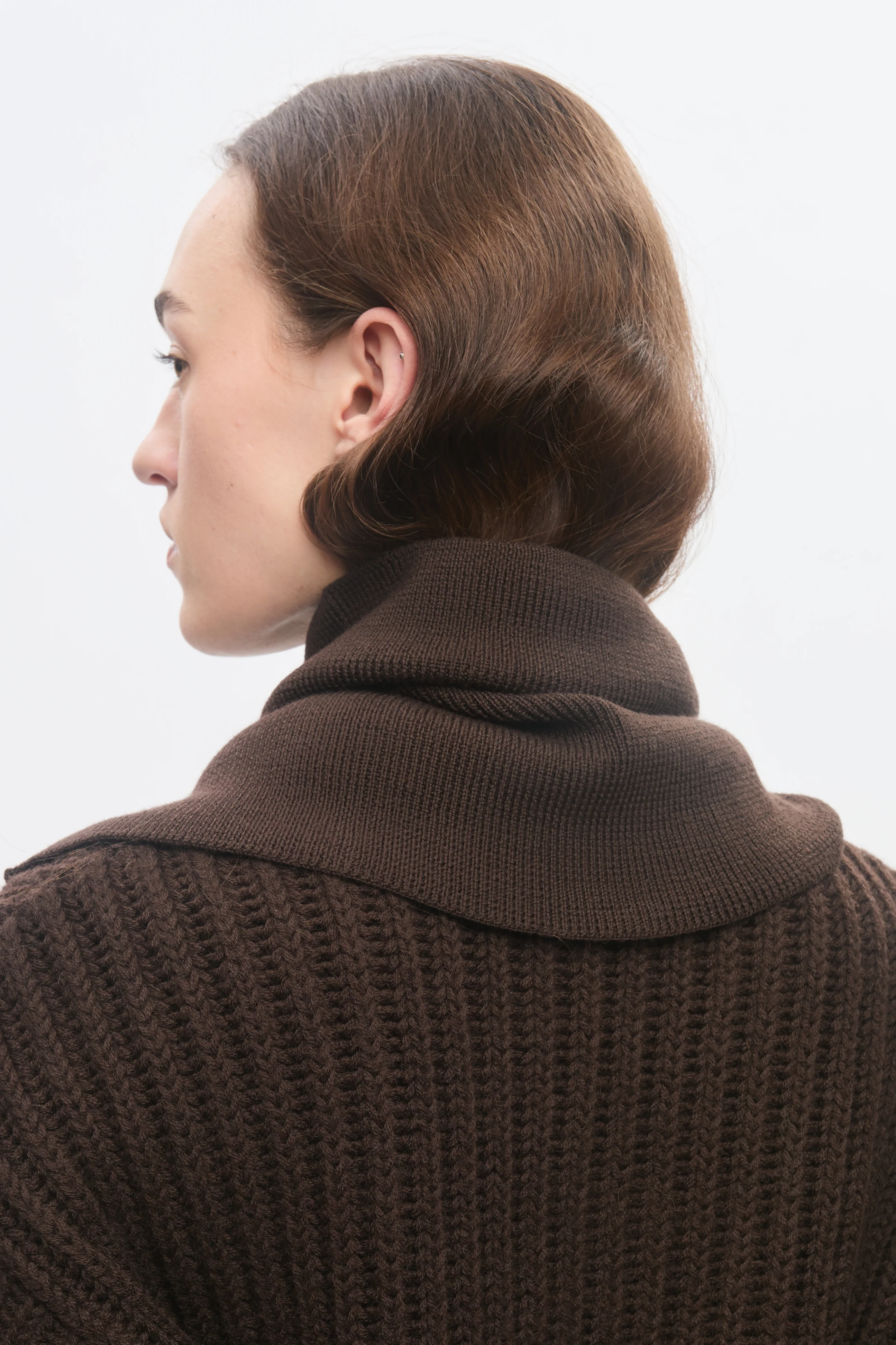 Elba Merino Neckwarmer in Coffee Bean - Image 5