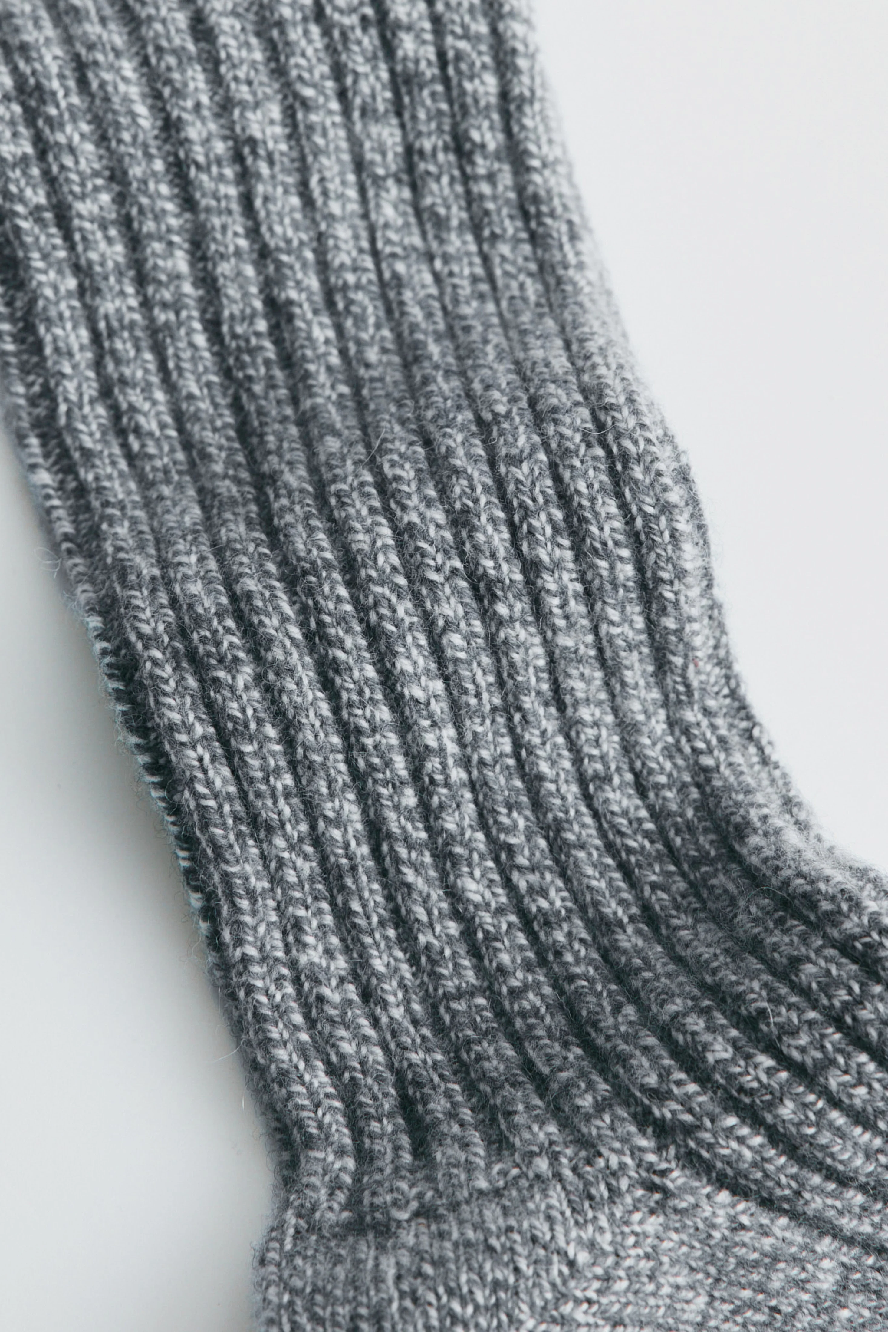 Highlands Sweater Socks in Charcoal/Oat Melange - Image 3