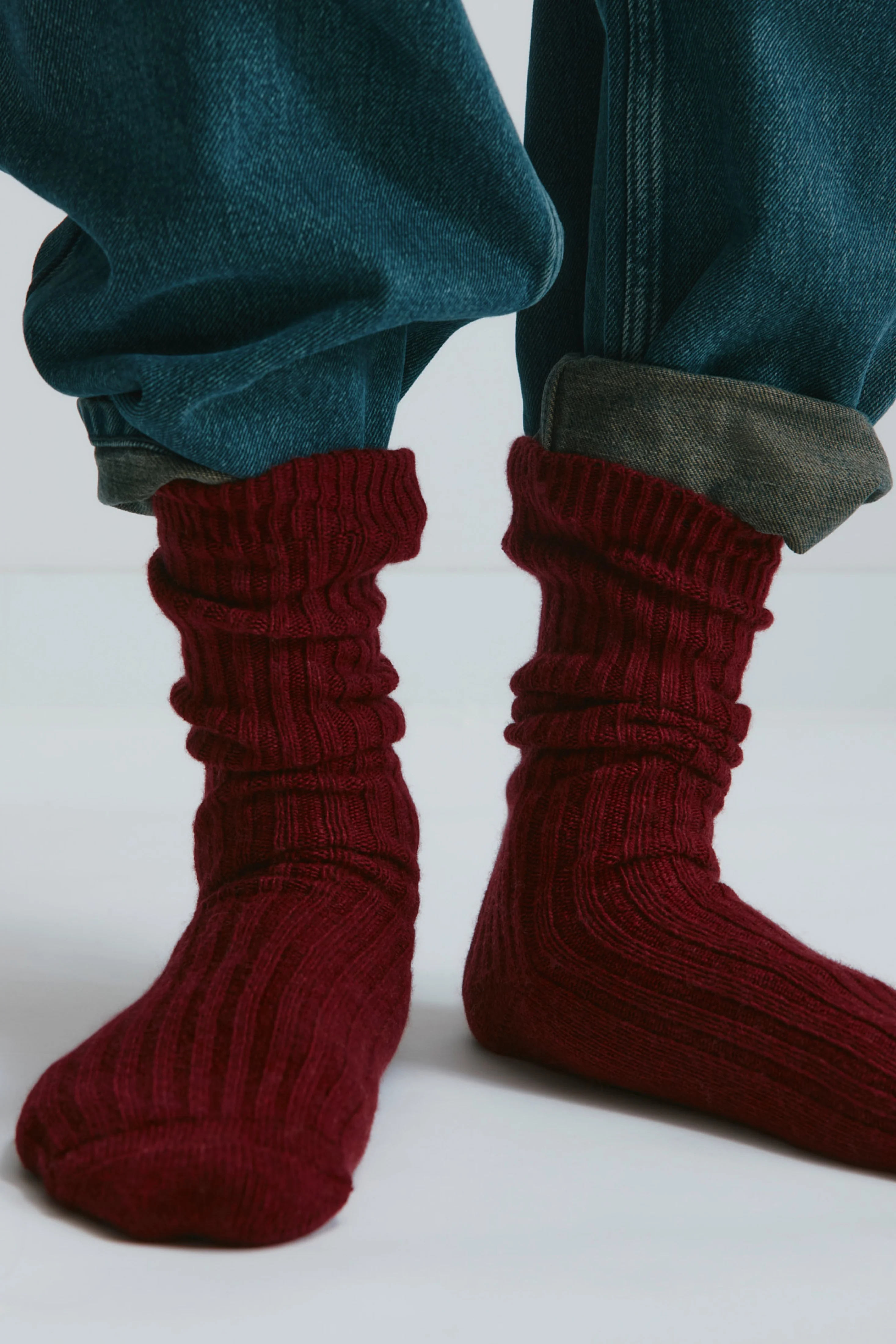 Highlands Sweater Socks in Sunstar Red - Image 2