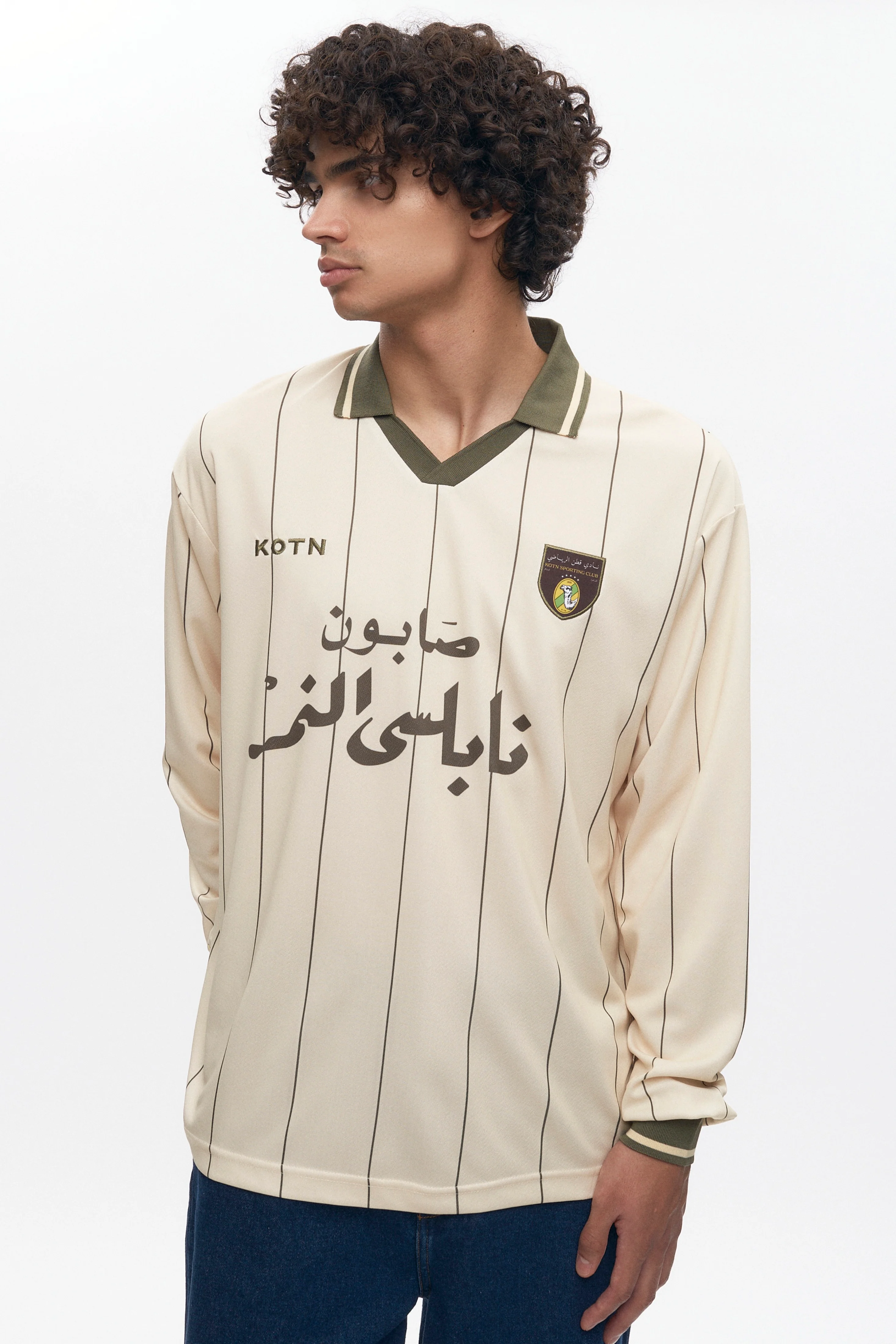 Kotn LS Soccer Jersey in Cream/Olive