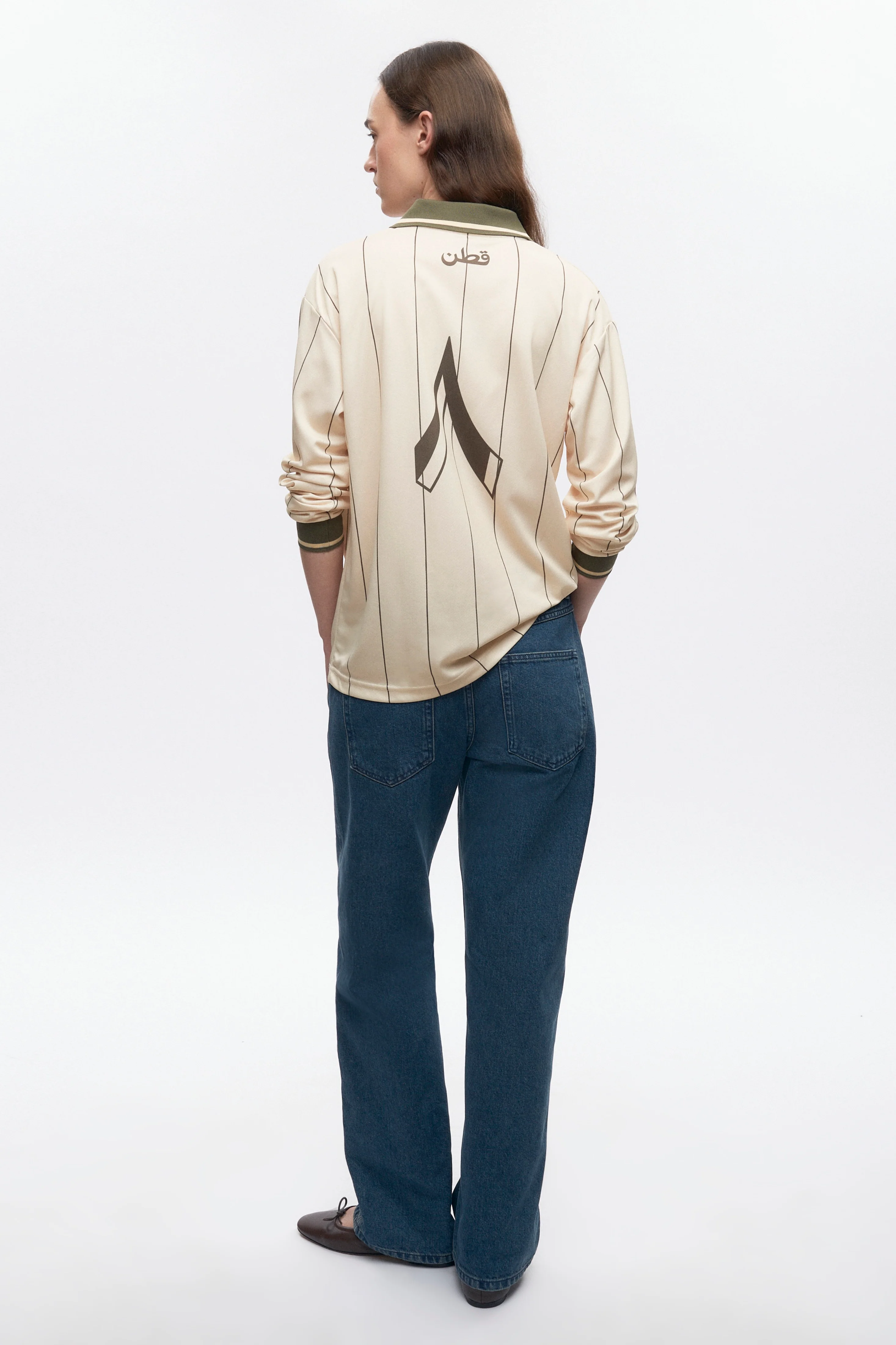 Kotn LS Soccer Jersey in Cream/Olive - Image 9