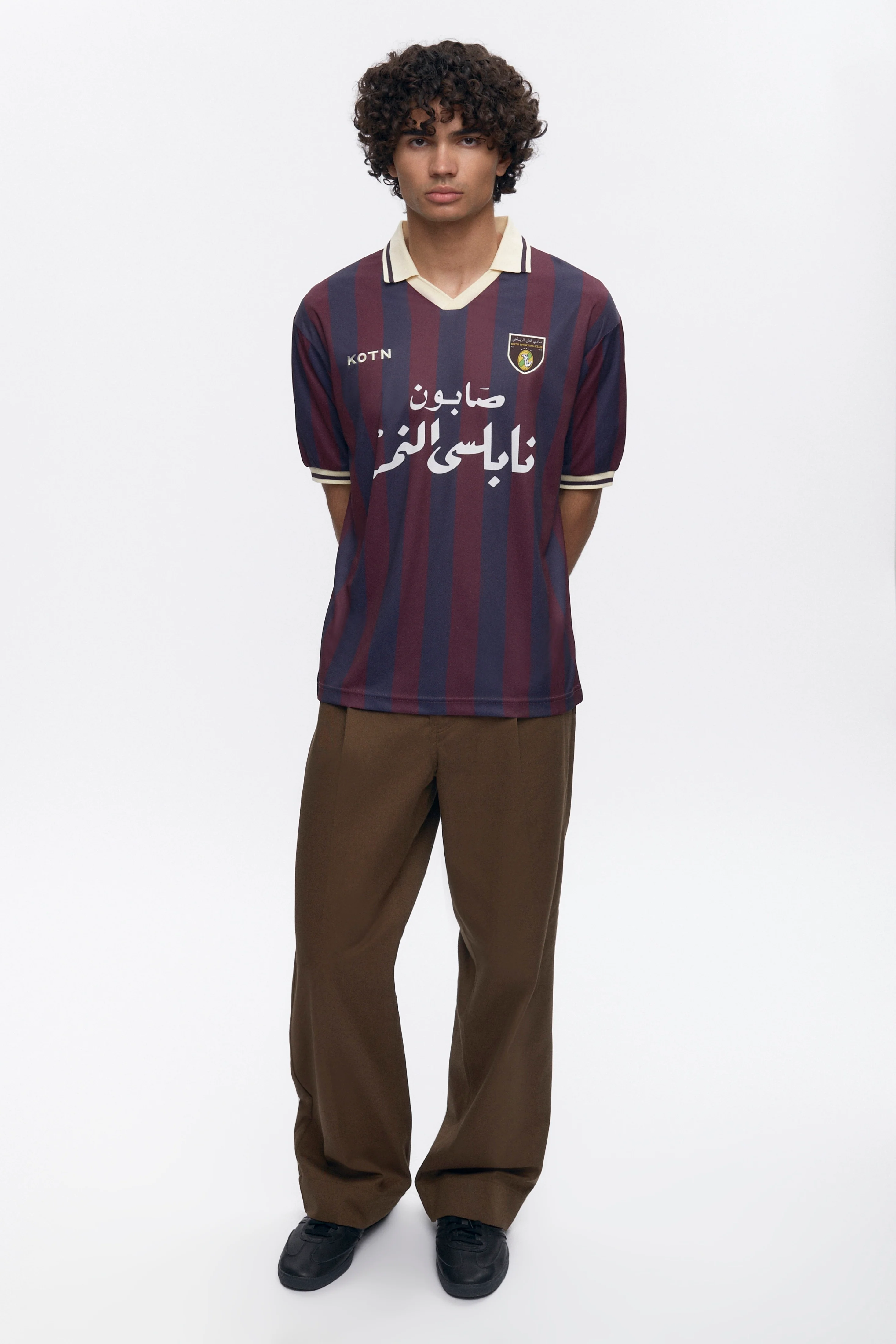 Kotn SS Soccer Jersey in Plum/Navy - Image 4