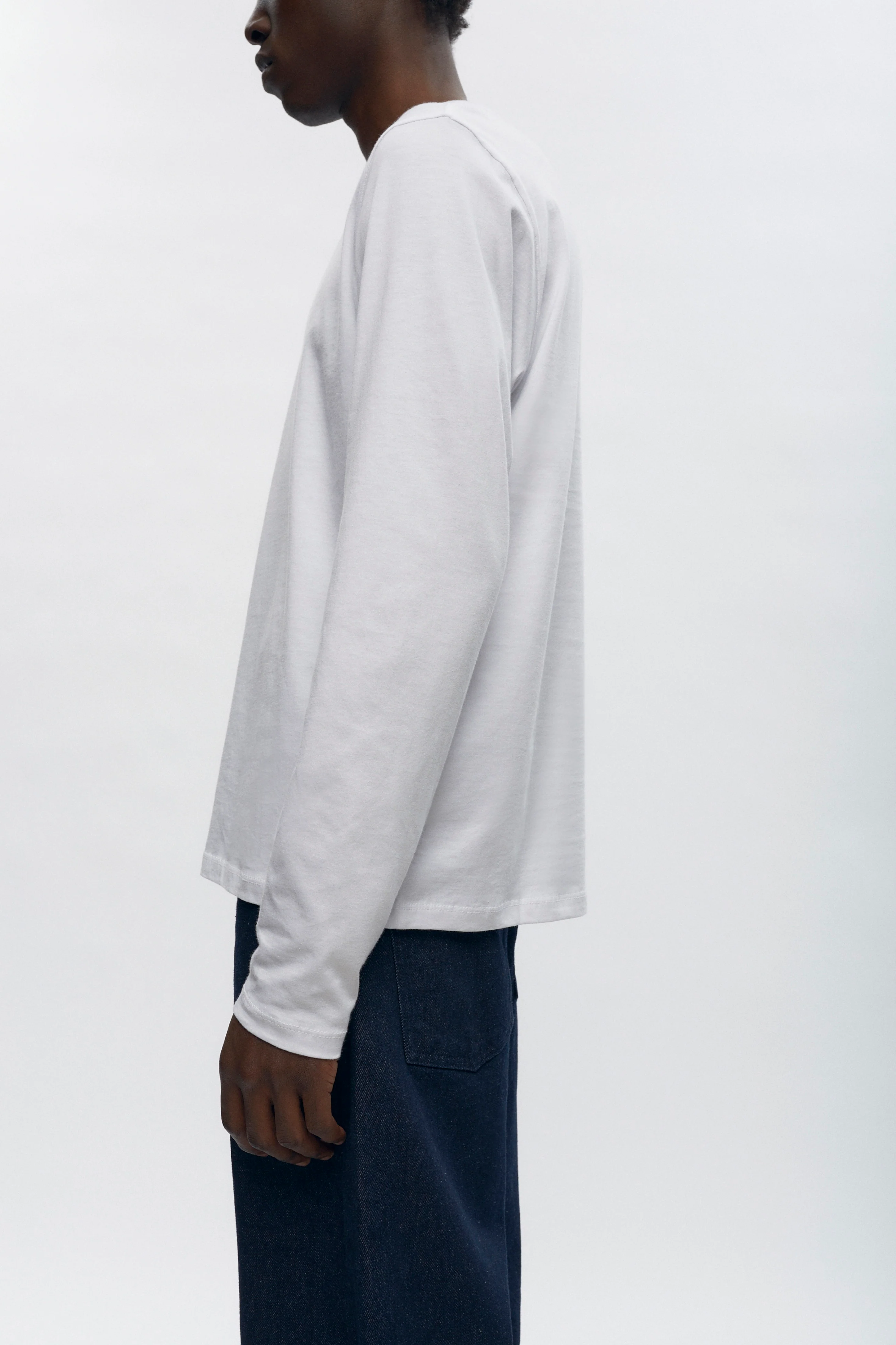 Unisex Essential Longsleeve in White - Image 4