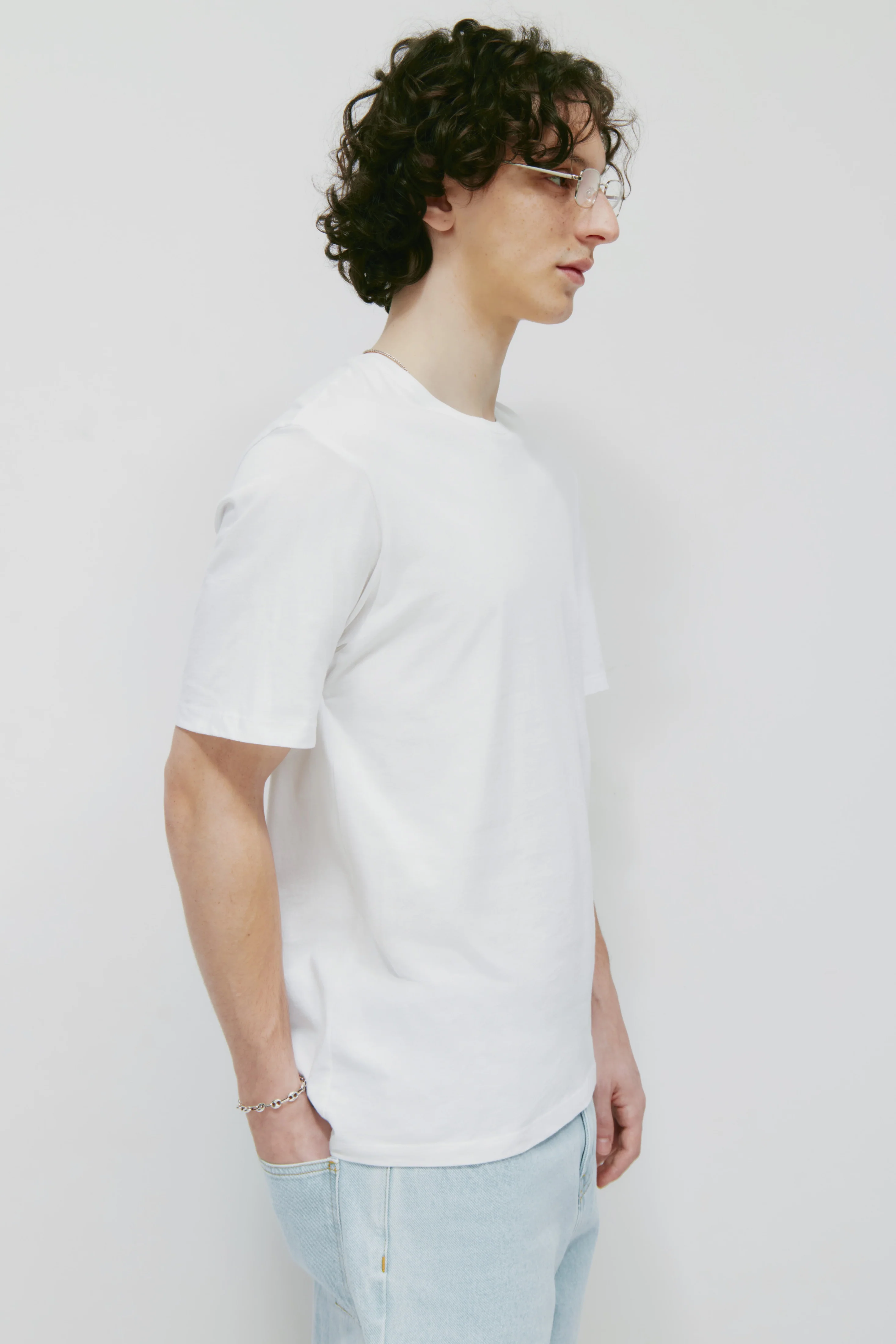 Men's Essential Crew in White - Image 3