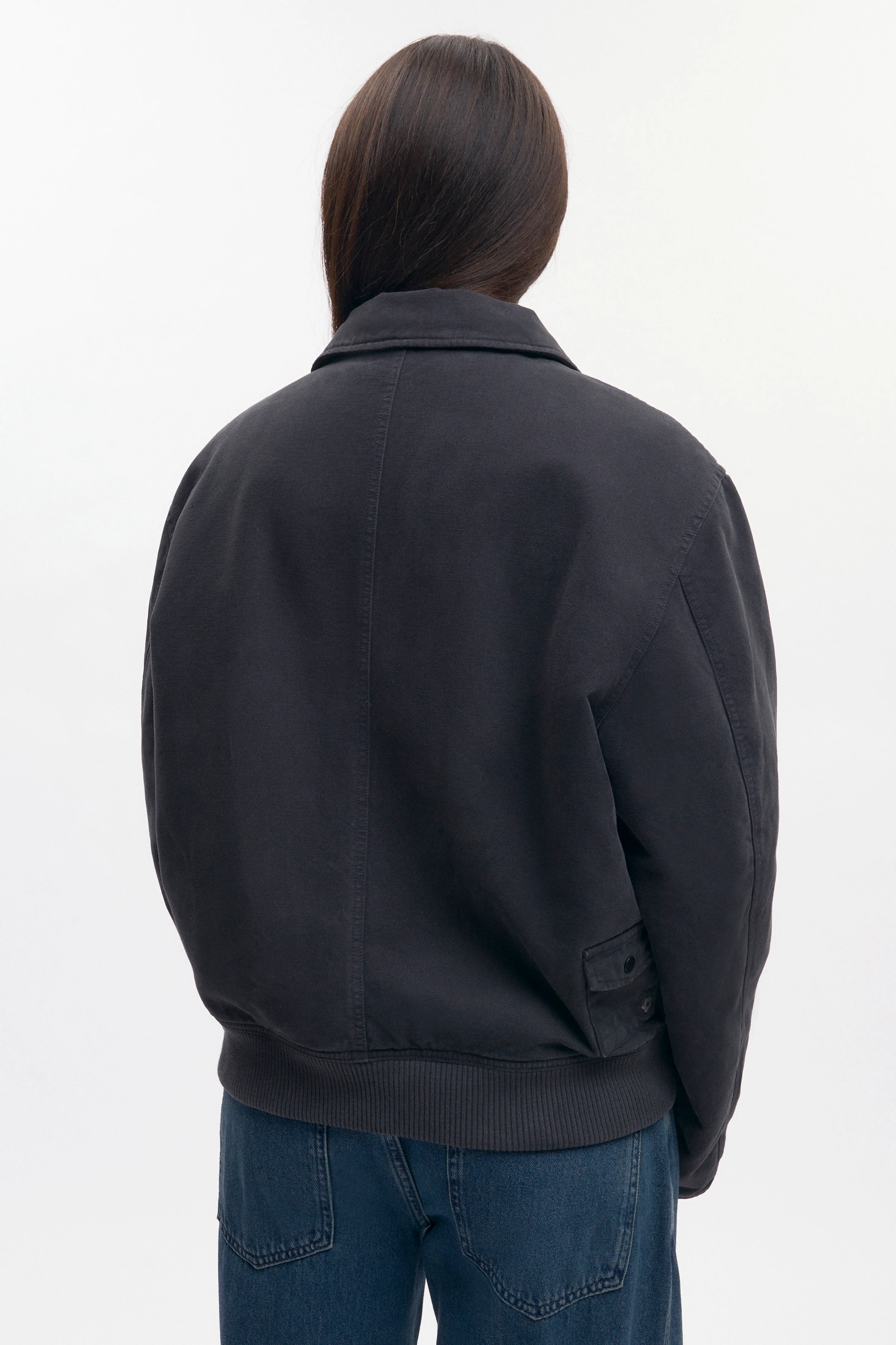 Men's A-2 Bomber Jacket in Washed Black - Image 10