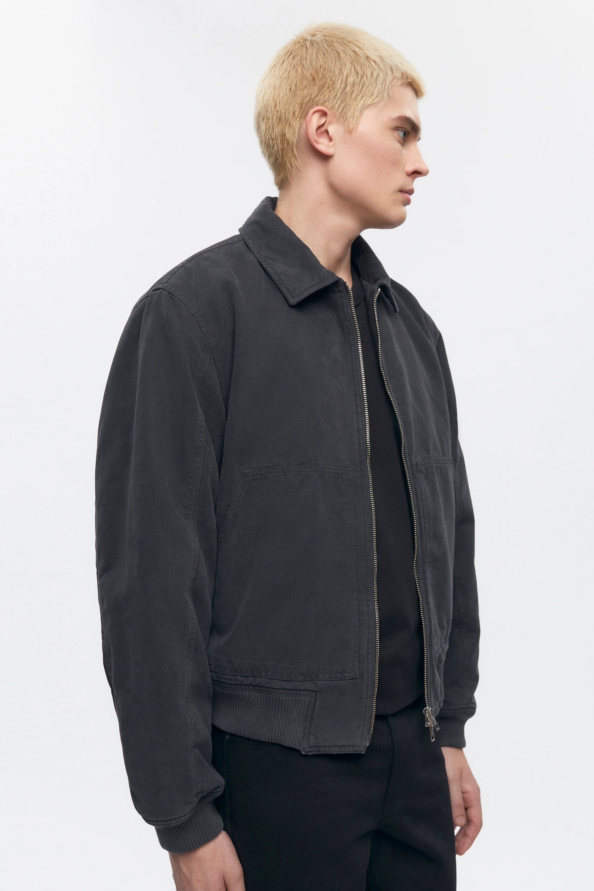 Men's A-2 Bomber Jacket in Washed Black - Image 5