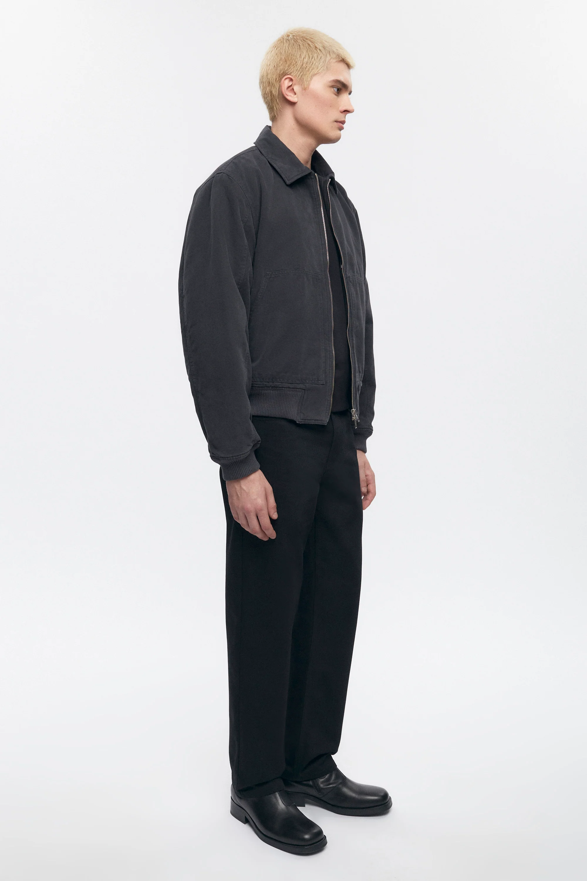 Men's A-2 Bomber Jacket in Washed Black - Image 9