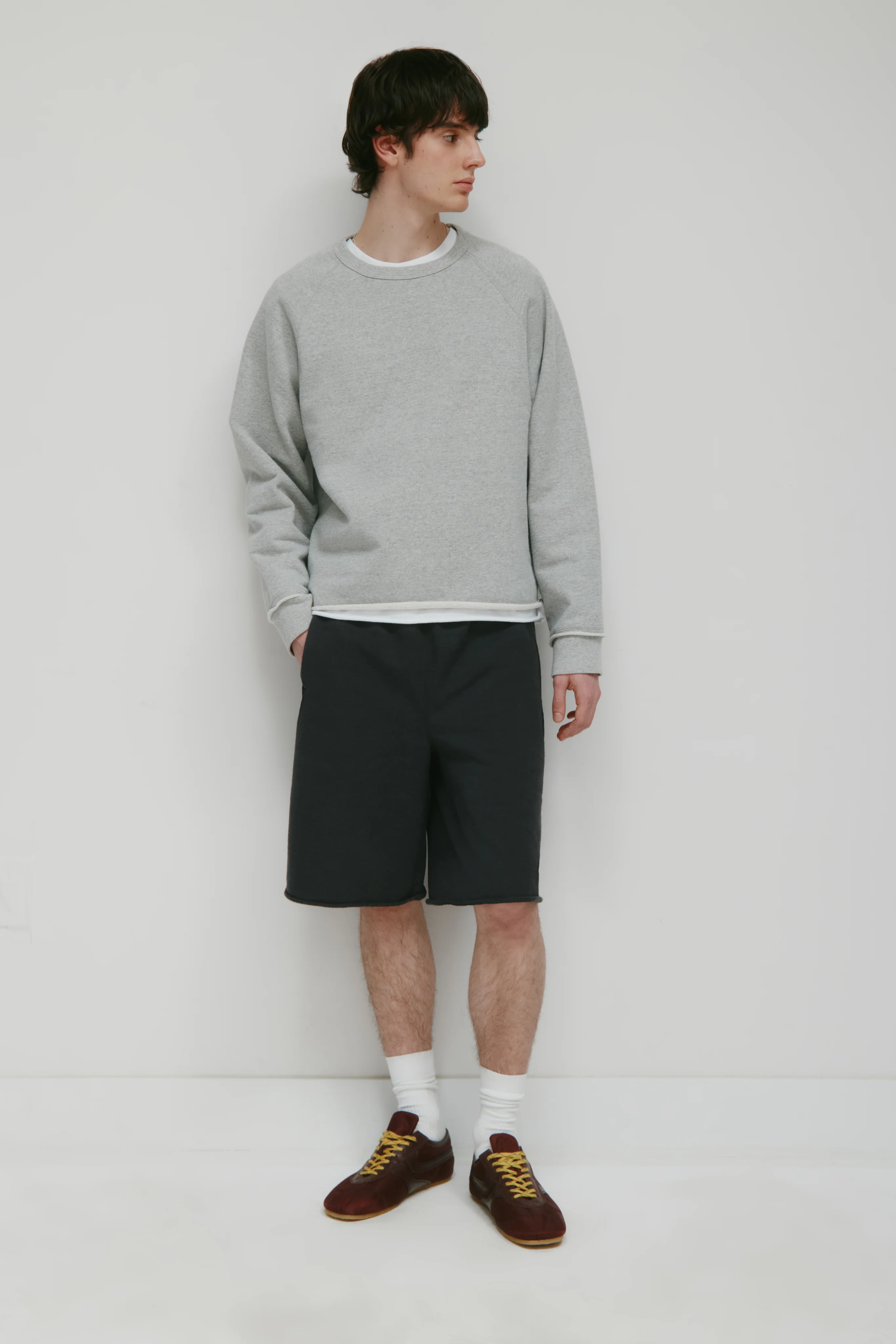 Men's Asr Cut-off Crewneck in Heather Grey - Image 3