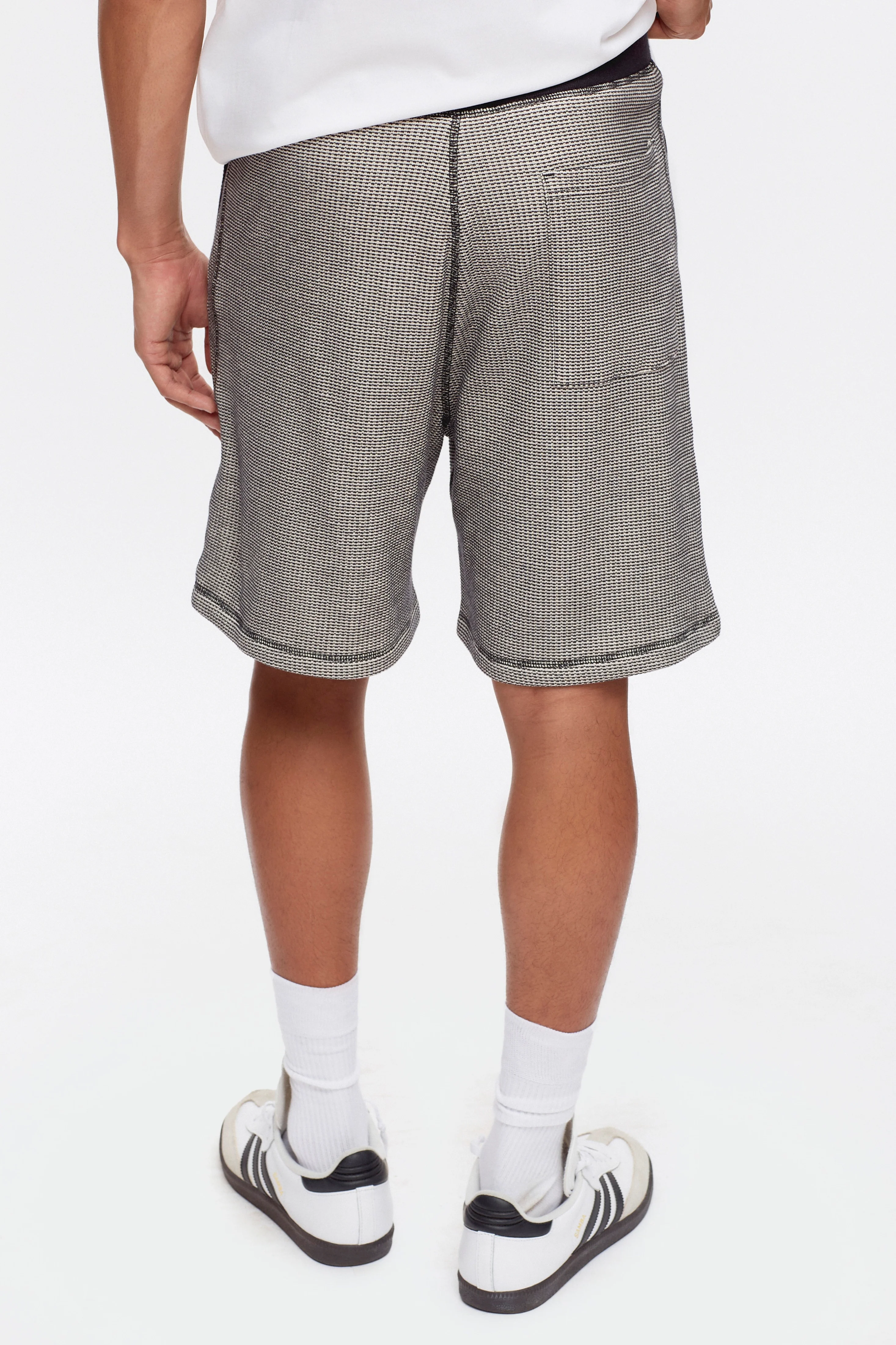 Atlas 2-Tone Waffle Short in Marshmallow/Black - Image 3