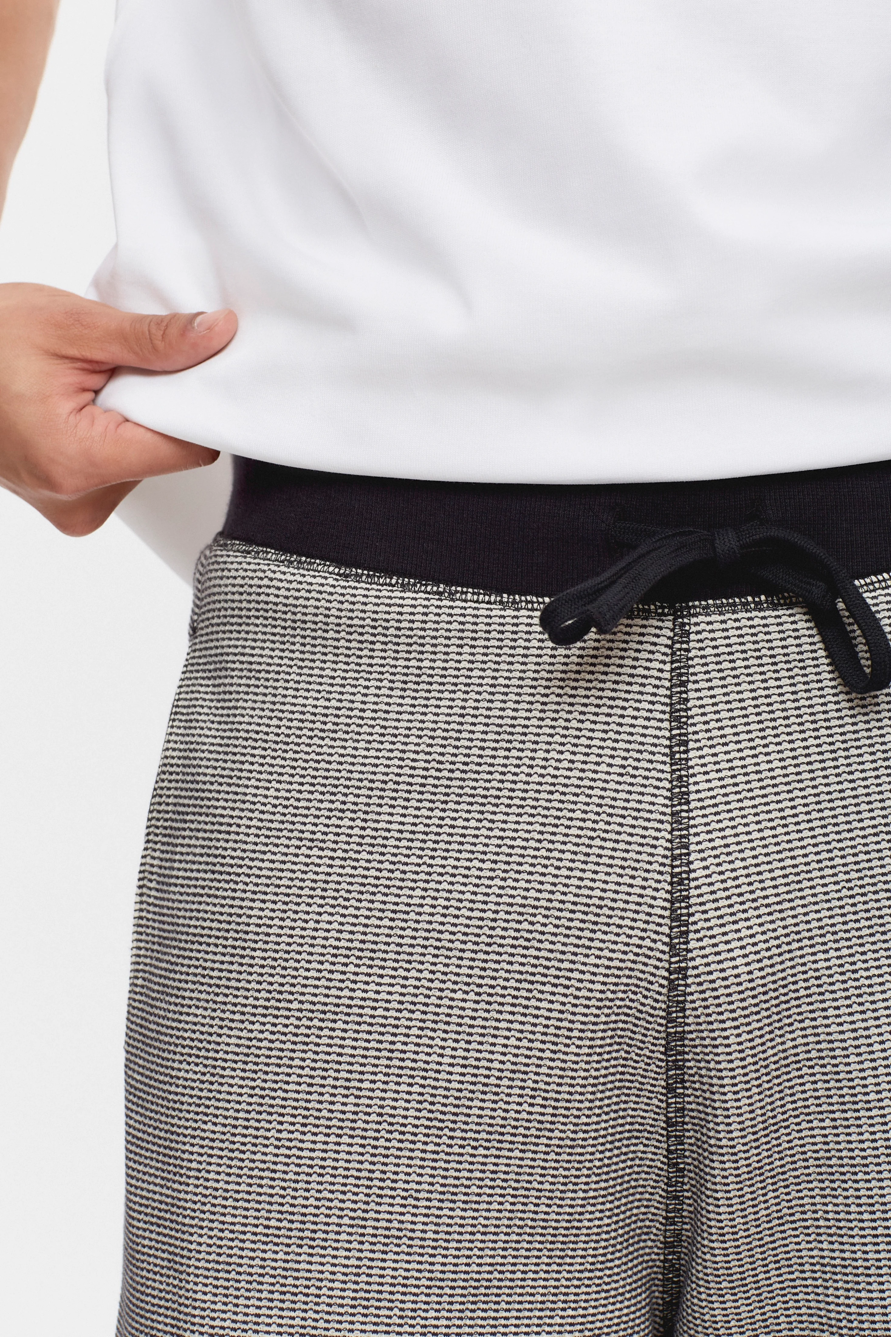 Atlas 2-Tone Waffle Short in Marshmallow/Black - Image 4
