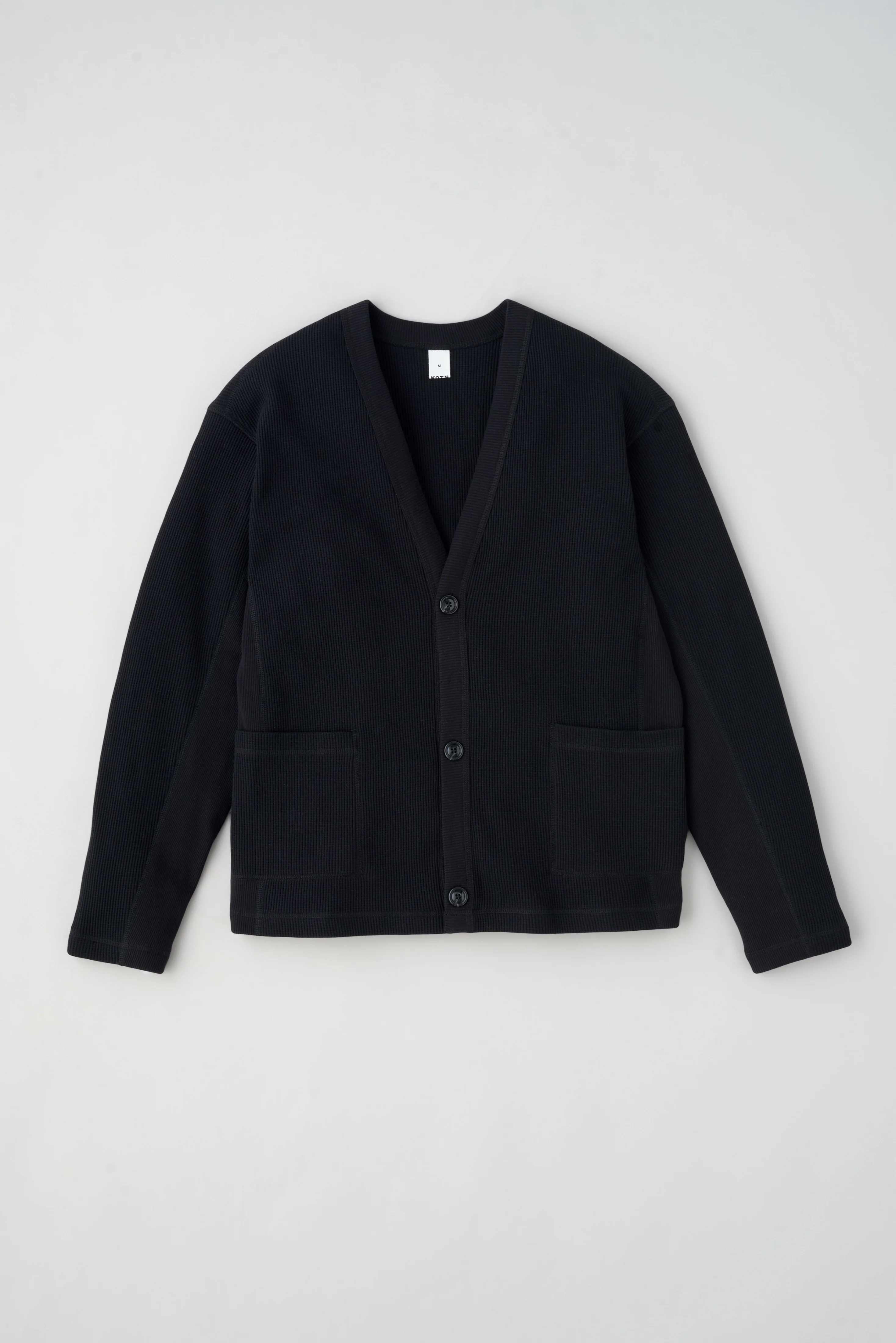 Atlas Waffle Cardigan in Black - Image 5