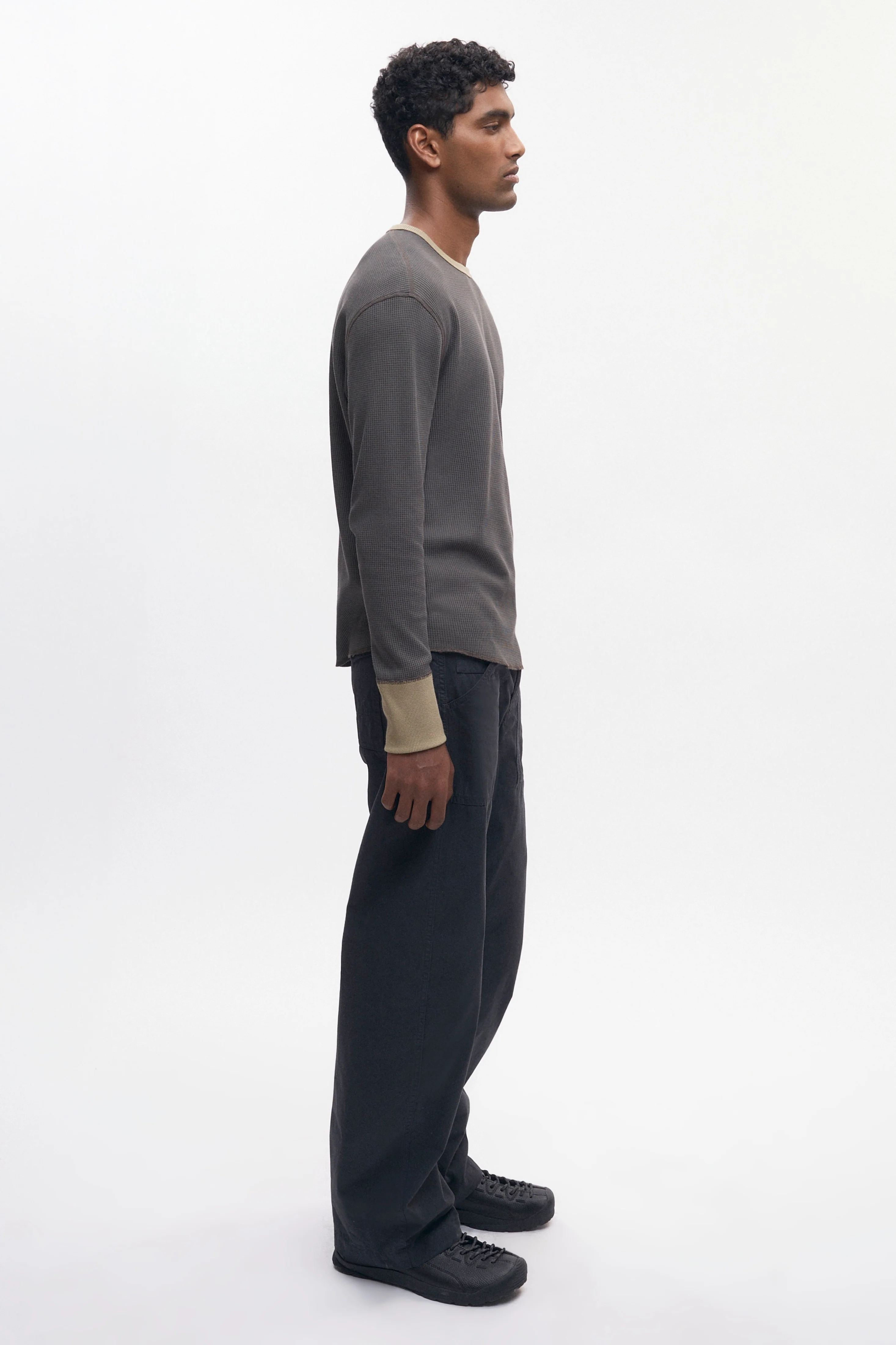 Men's Atlas Waffle Longsleeve in Beluga/Desert - Image 5
