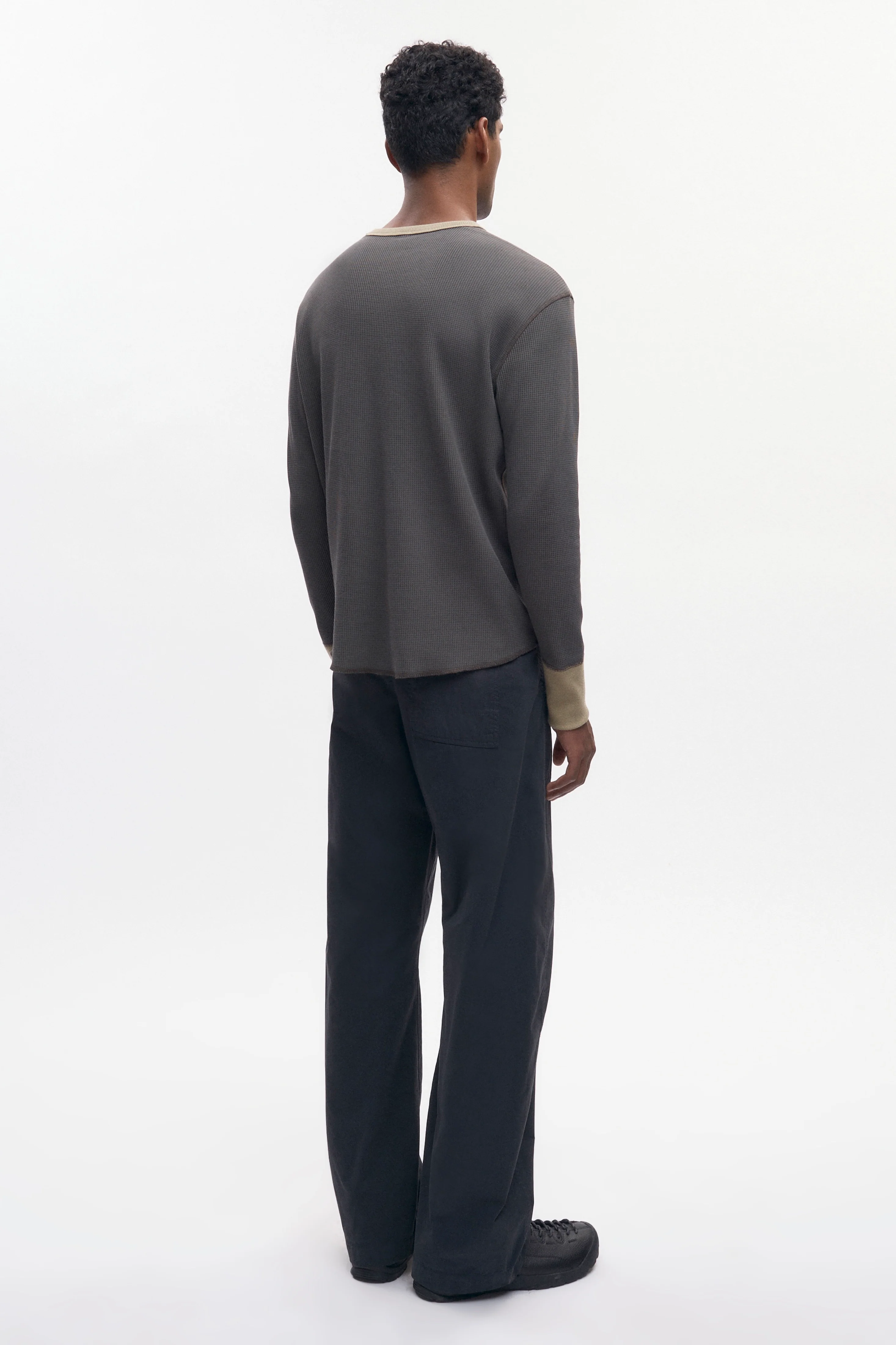 Men's Atlas Waffle Longsleeve in Beluga/Desert - Image 6