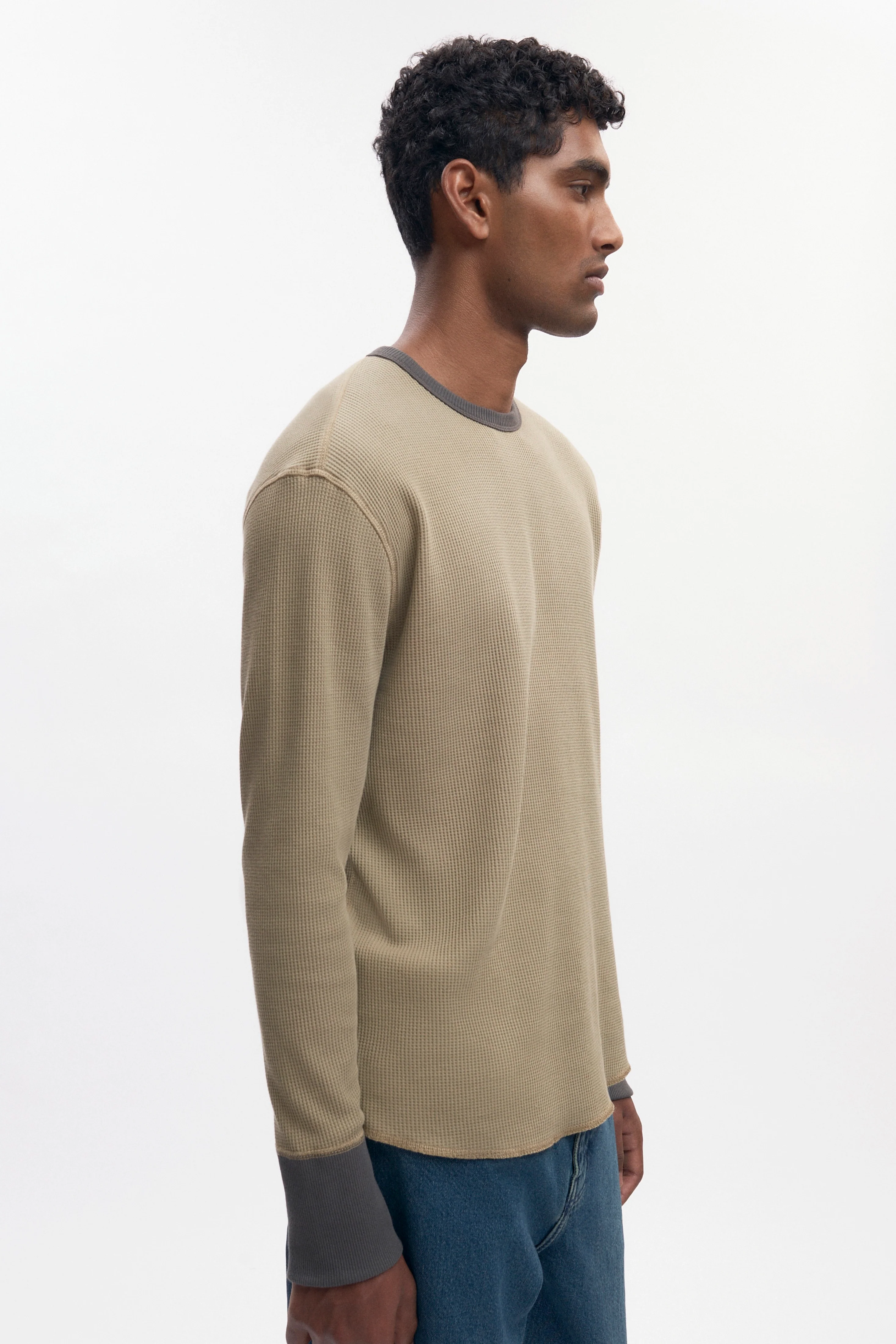 Men's Atlas Waffle Longsleeve in Desert/Beluga - Image 3