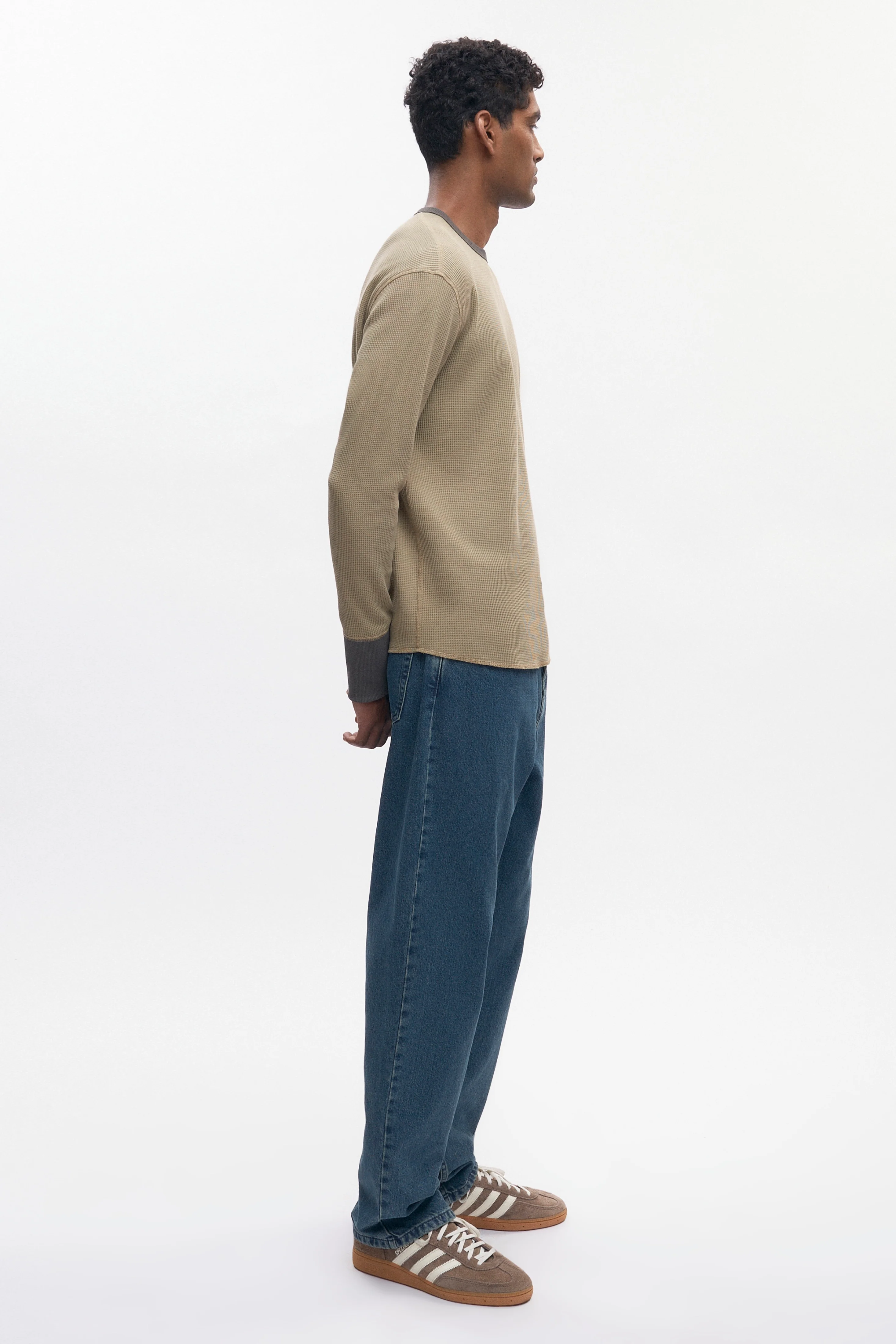 Men's Atlas Waffle Longsleeve in Desert/Beluga - Image 5