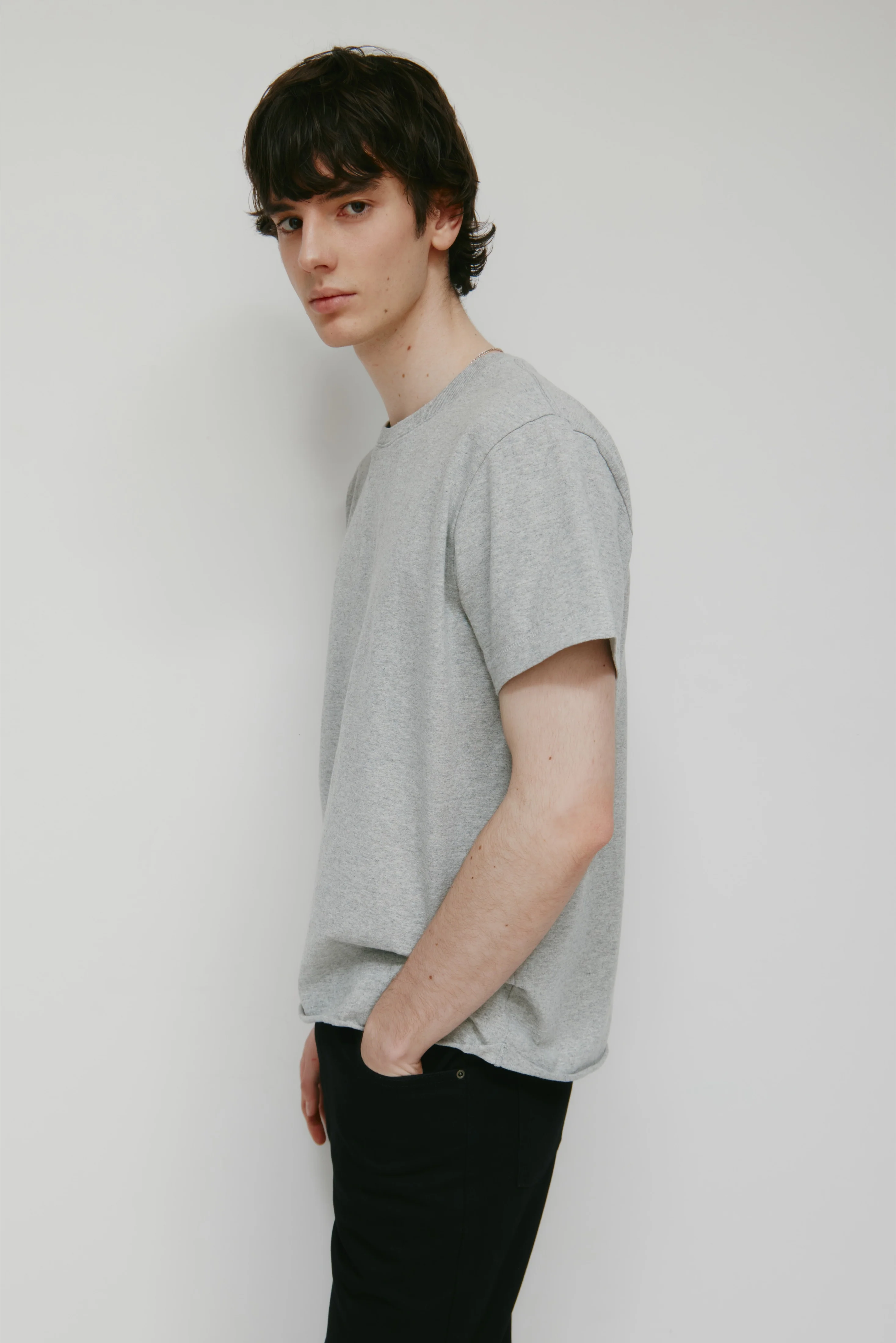 Men's Band Tee in Heather Grey - Image 3