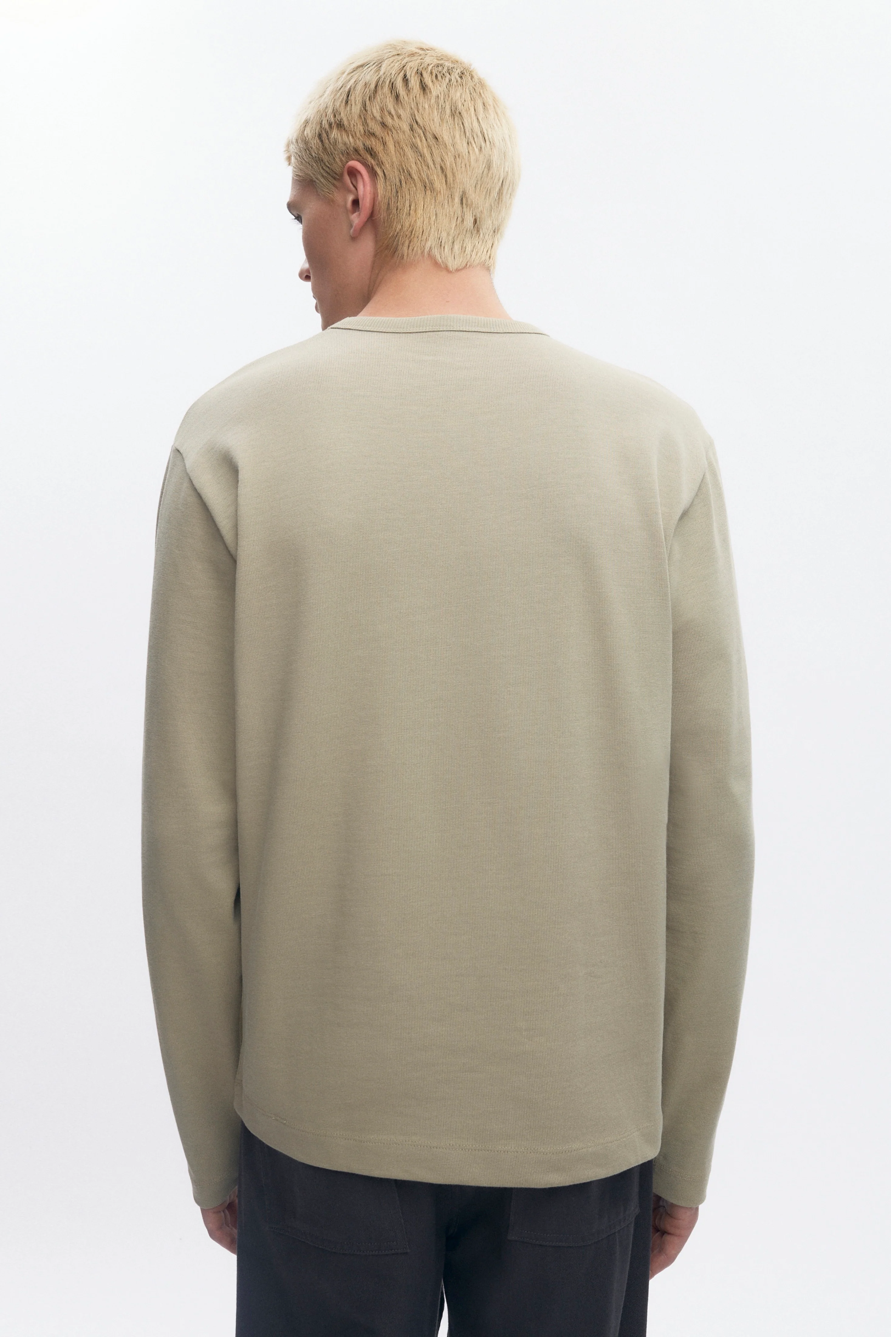 Men's Box Slub Longsleeve in Desert - Image 5