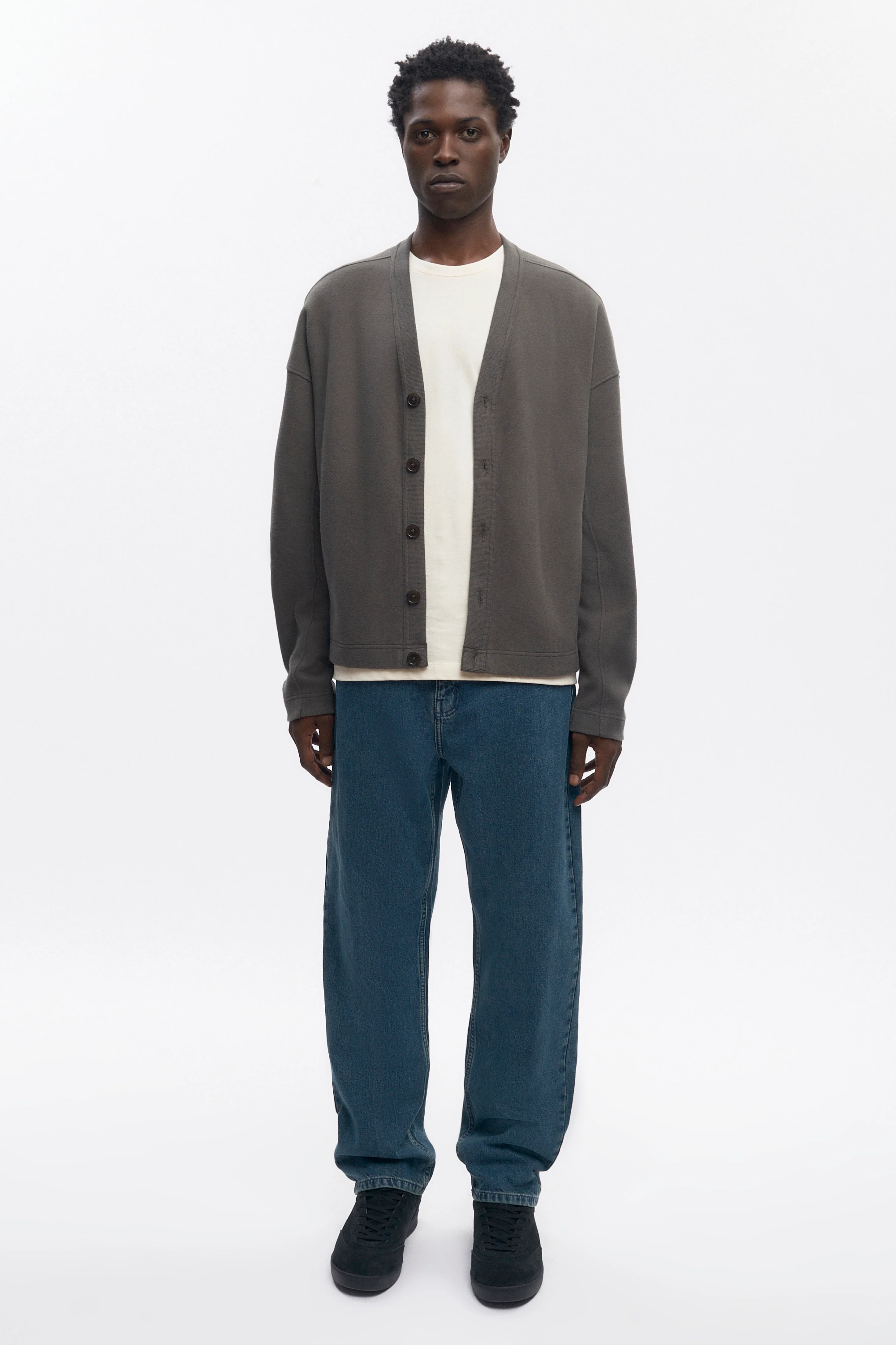 Men's Cozy Cardigan in Beluga - Image 2
