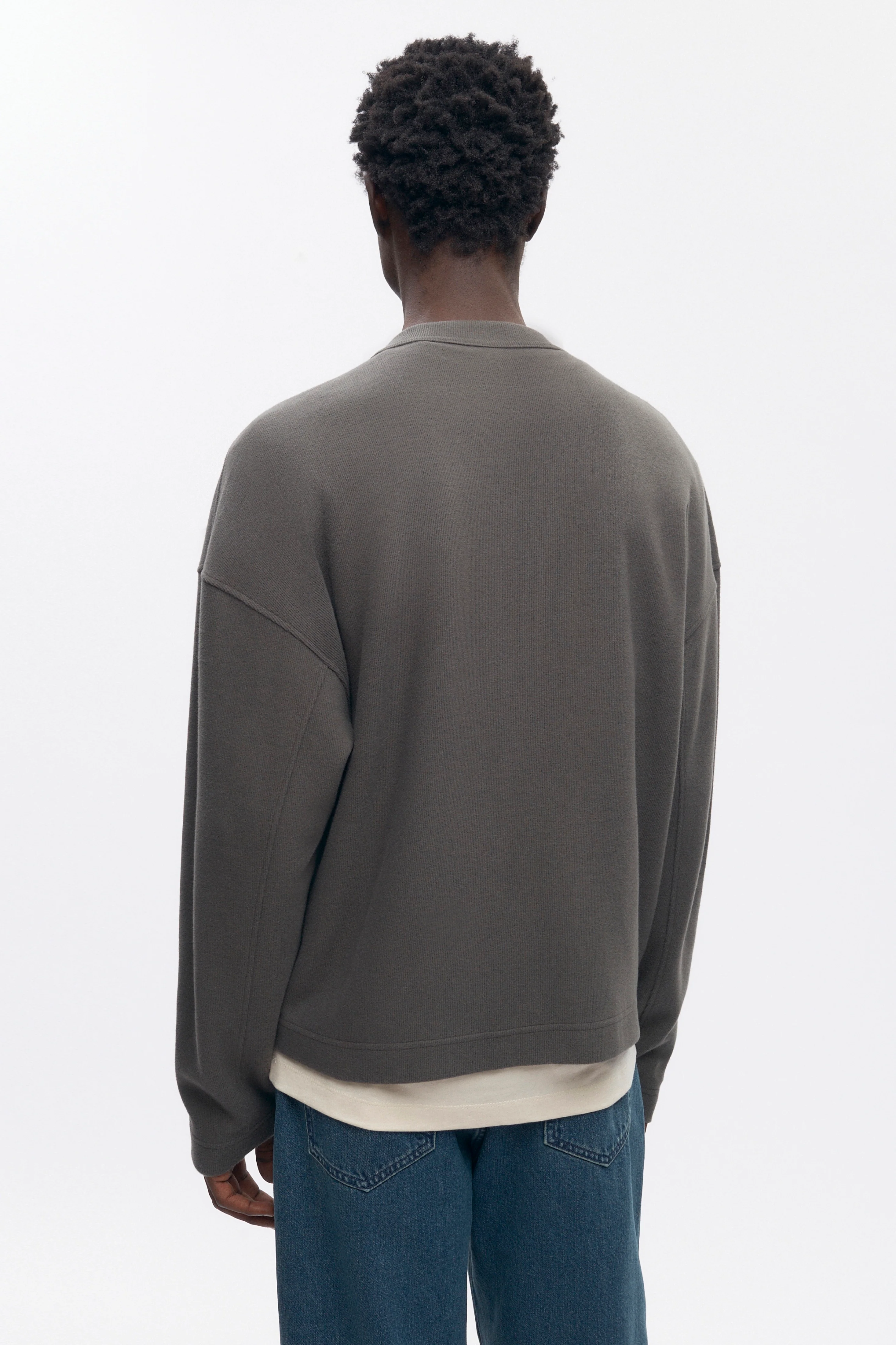 Men's Cozy Cardigan in Beluga - Image 5