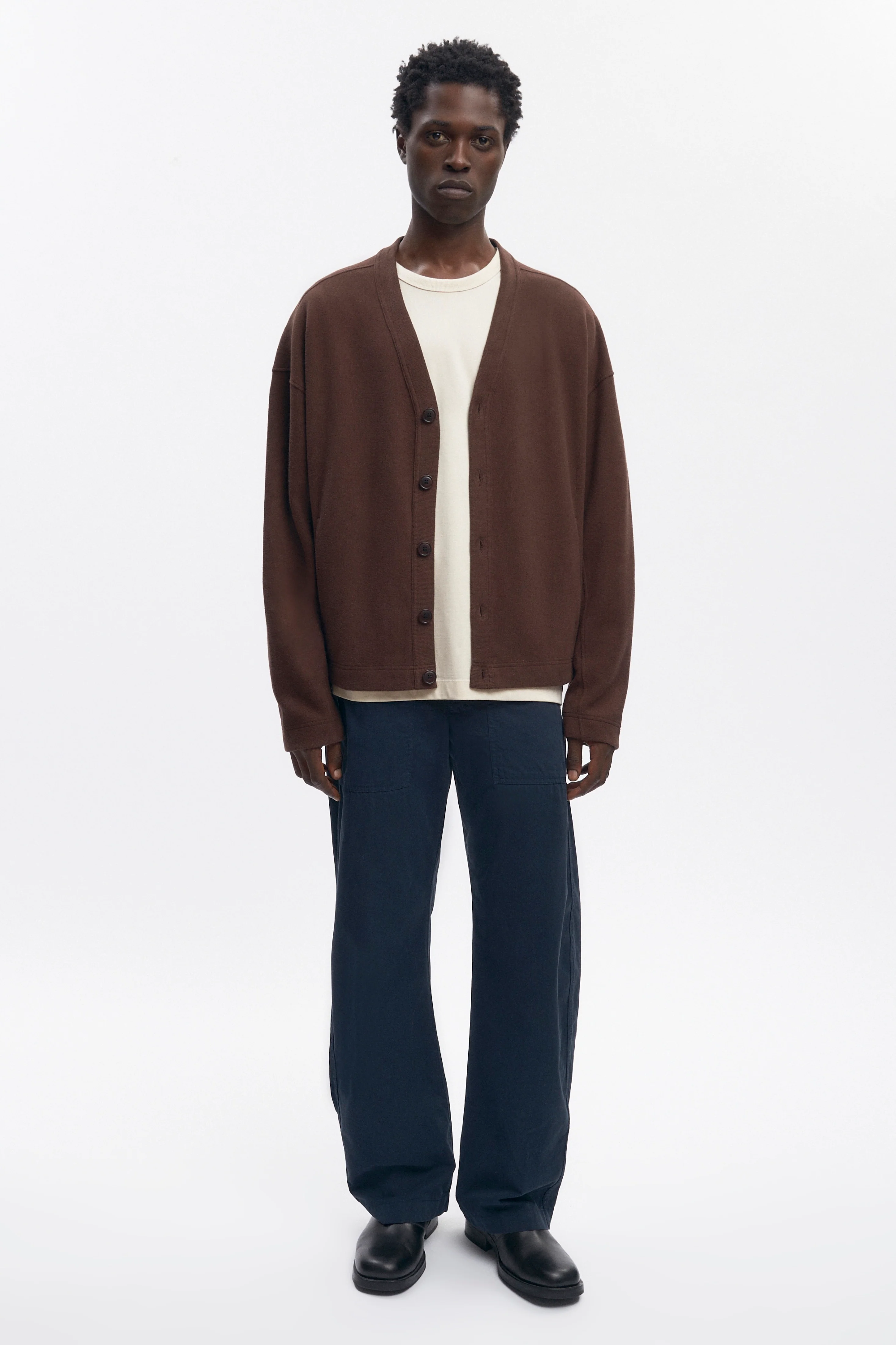 Men's Cozy Cardigan in Coffee Bean - Image 2