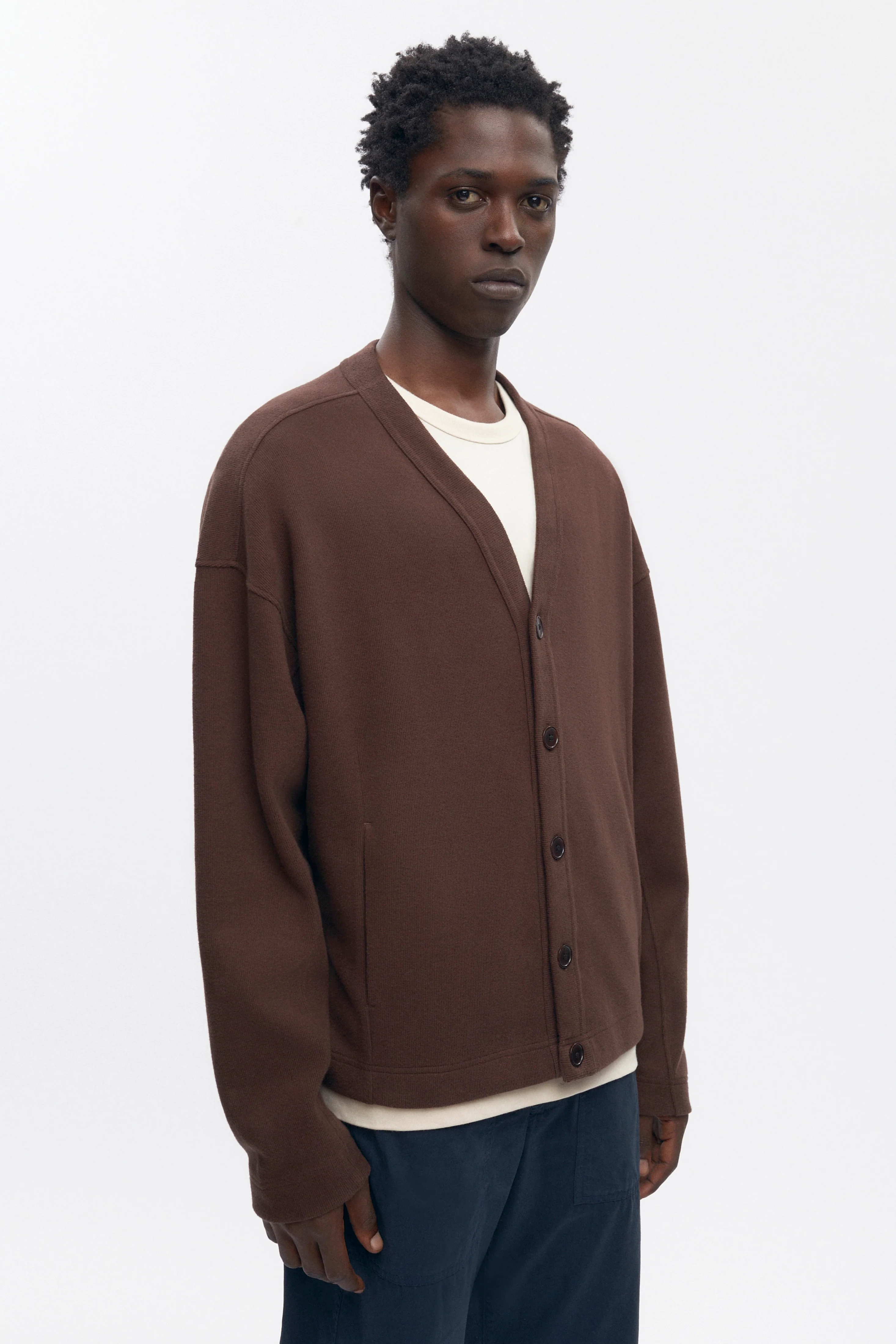 Men's Cozy Cardigan in Coffee Bean - Image 3