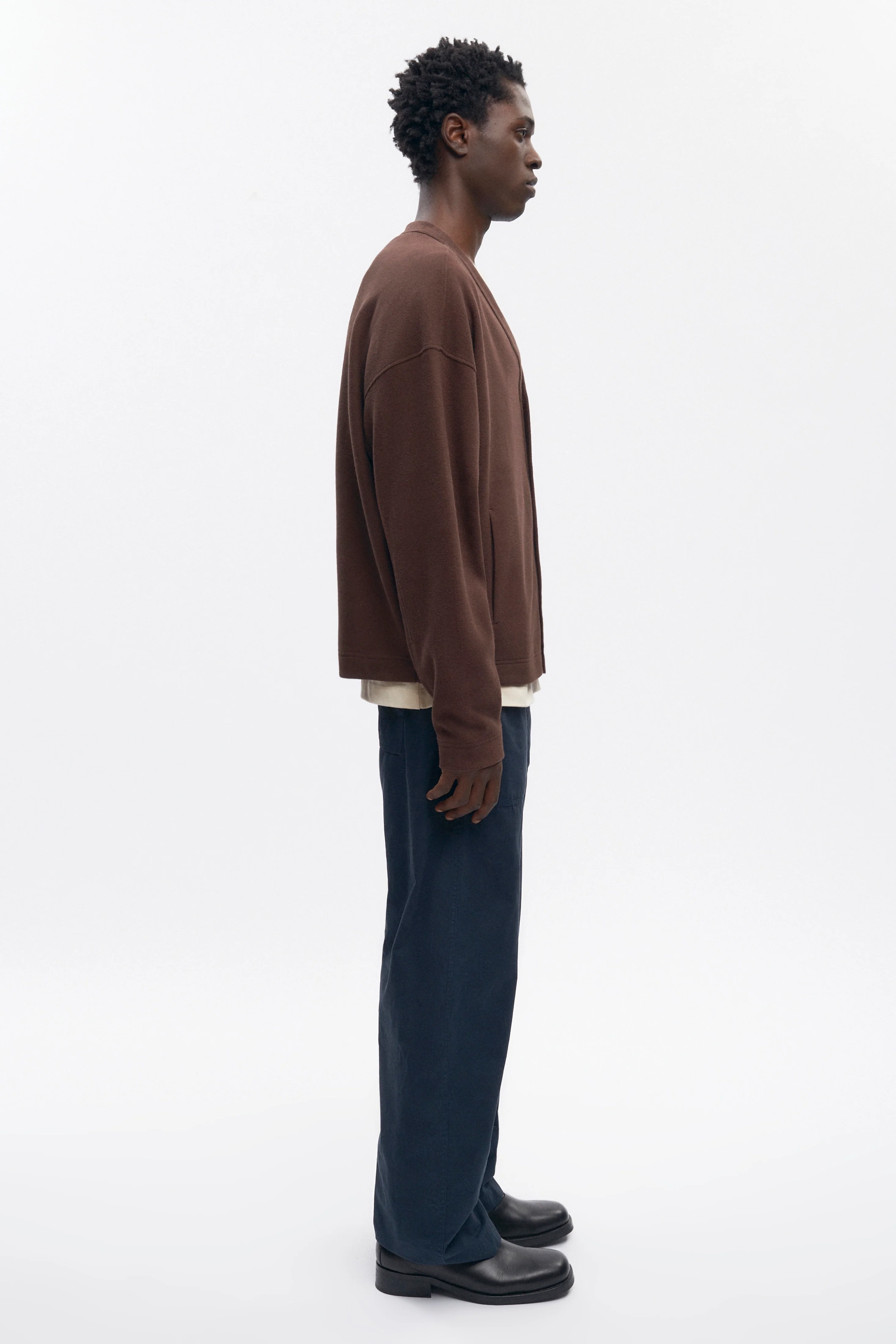 Men's Cozy Cardigan in Coffee Bean - Image 4