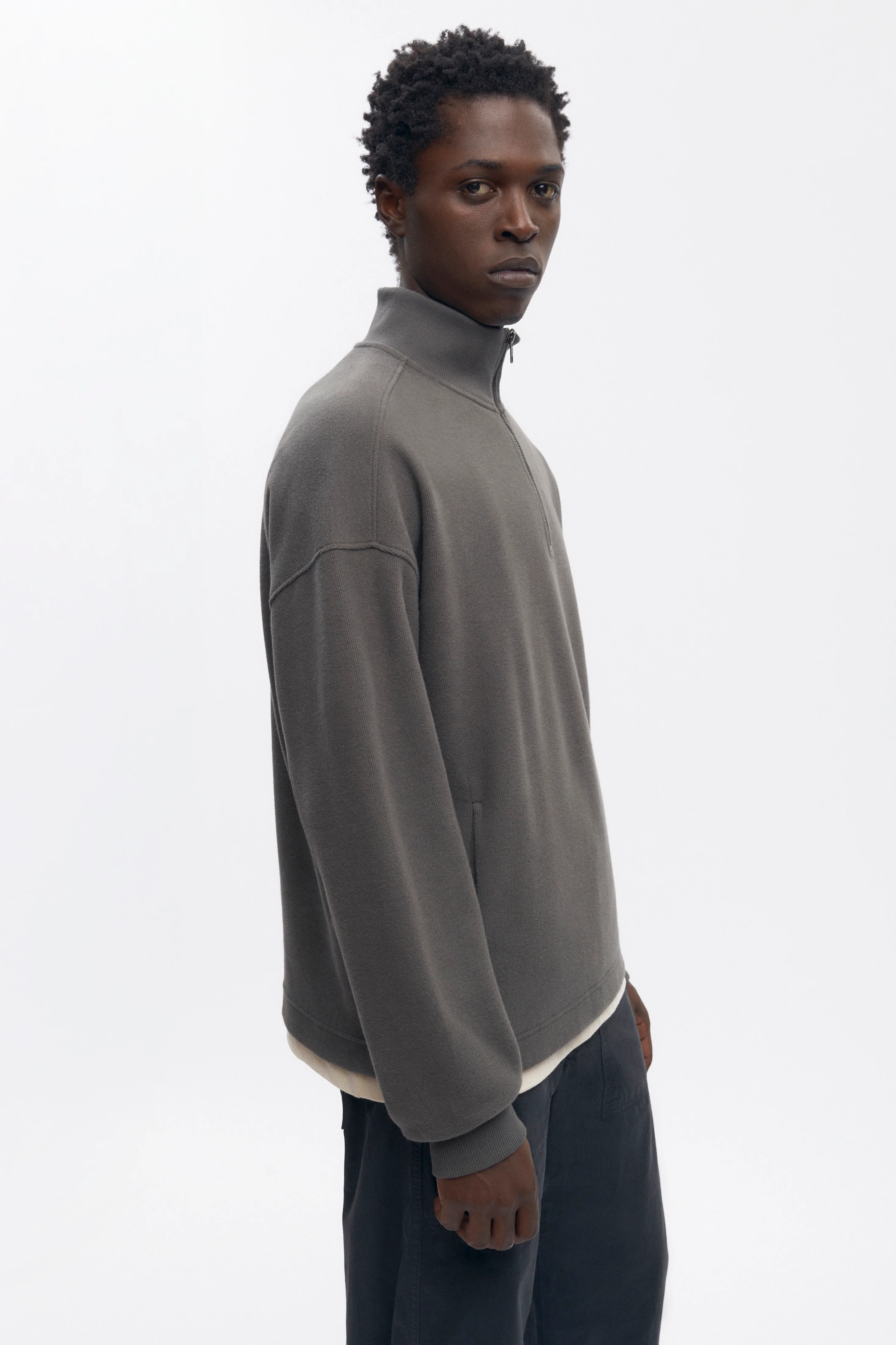 Men's Cozy Quarter Zip in Beluga - Image 3