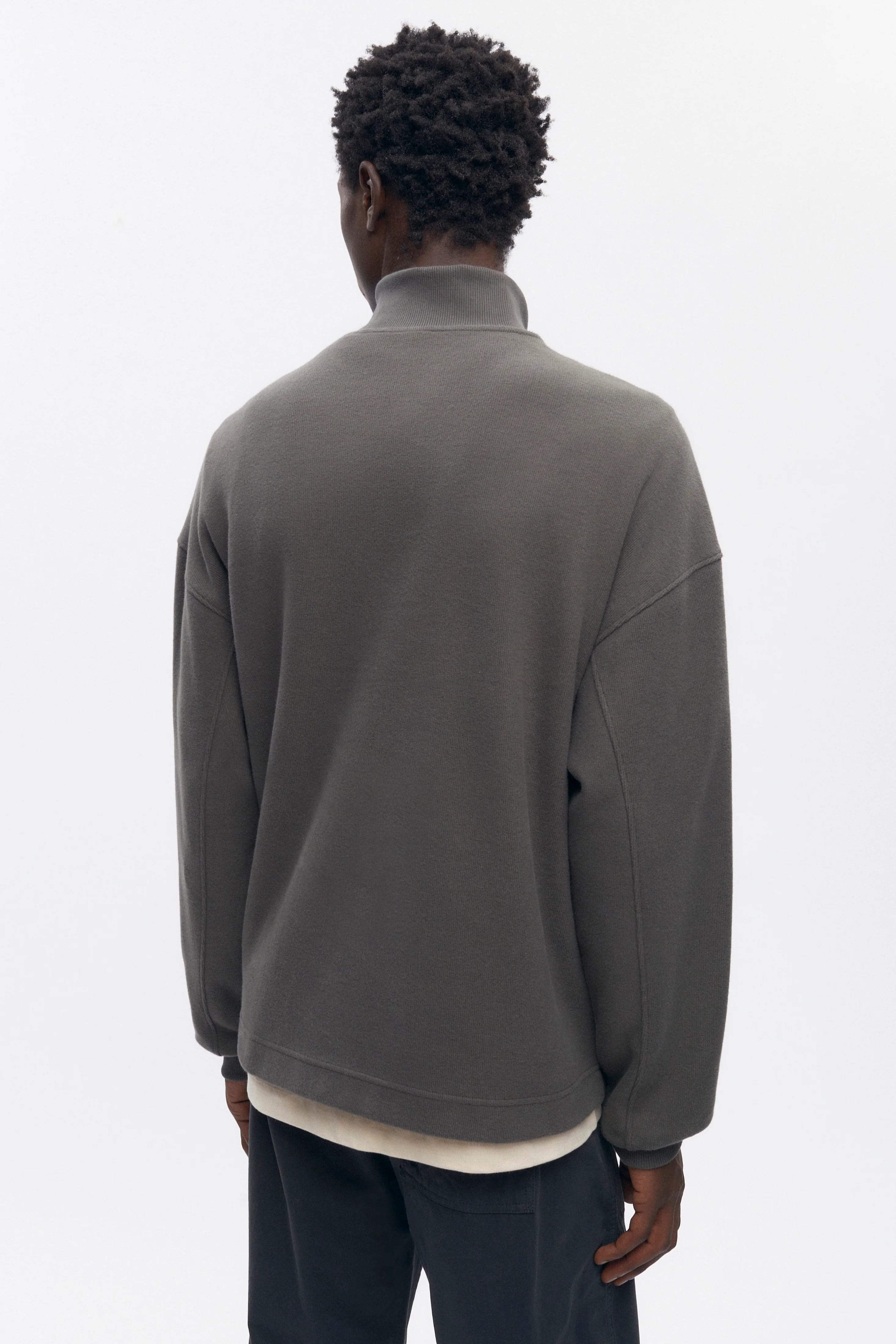 Men's Cozy Quarter Zip in Beluga - Image 4