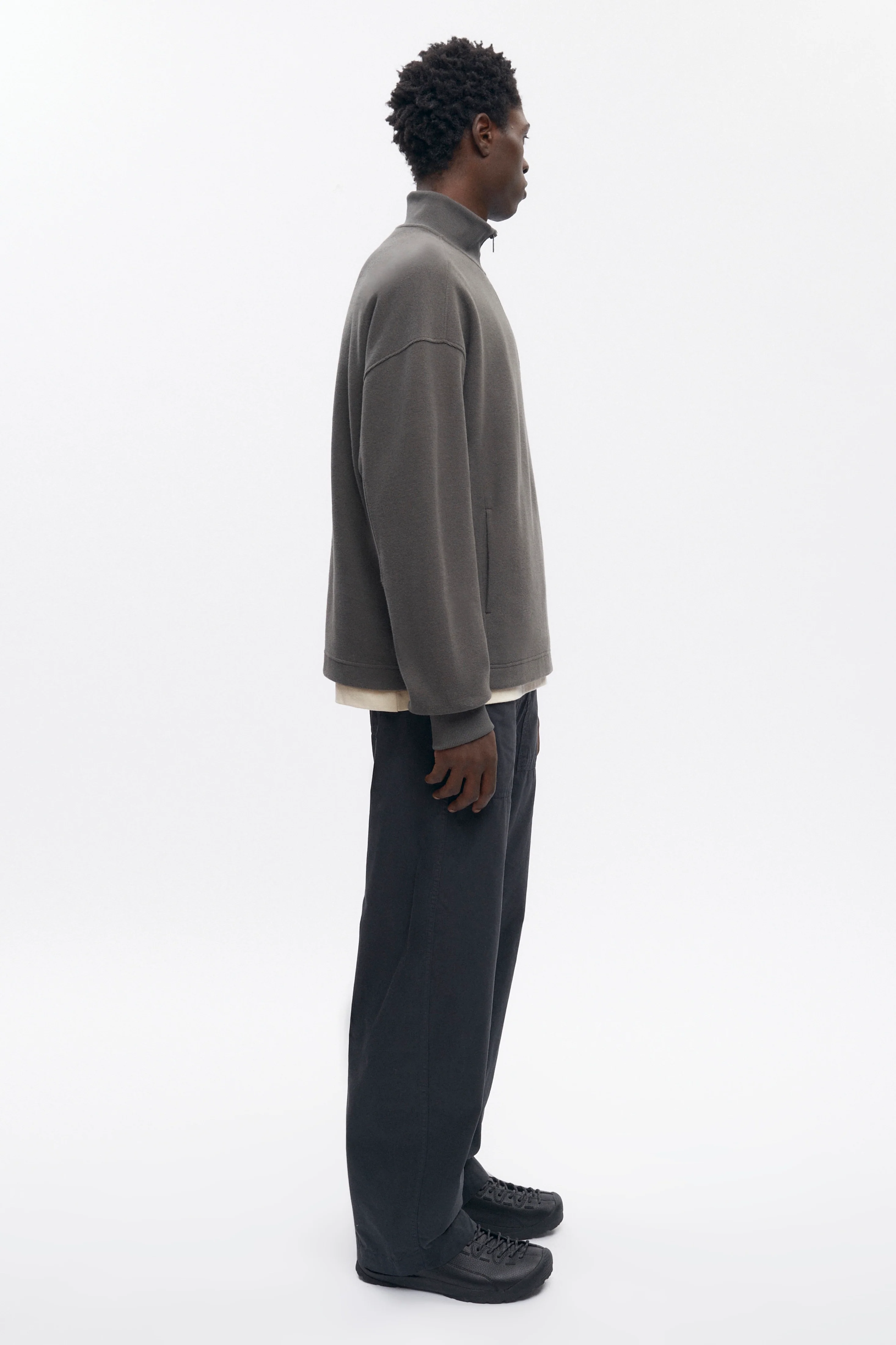 Men's Cozy Quarter Zip in Beluga - Image 5