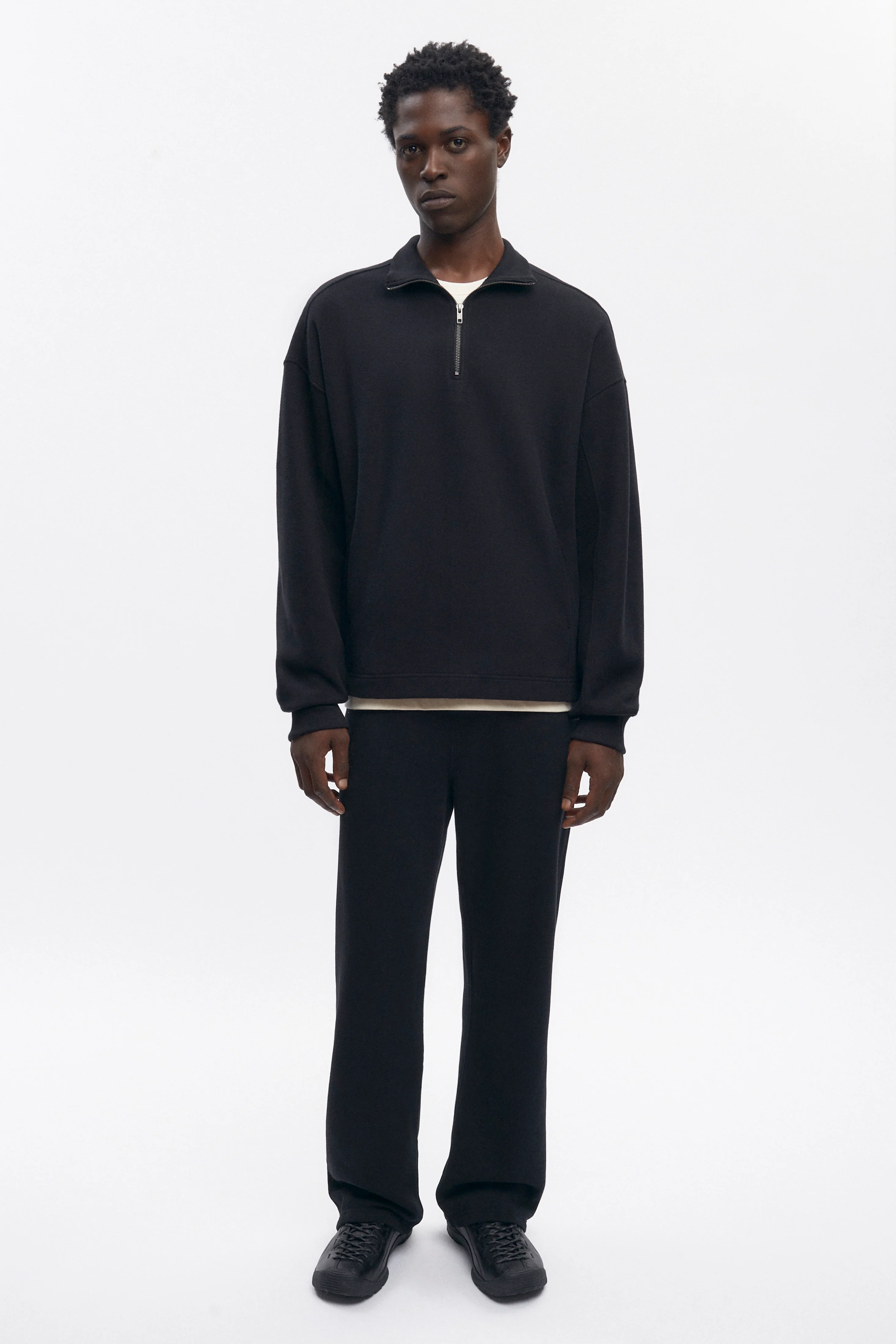 Men's Cozy Quarter Zip in Black - Image 3