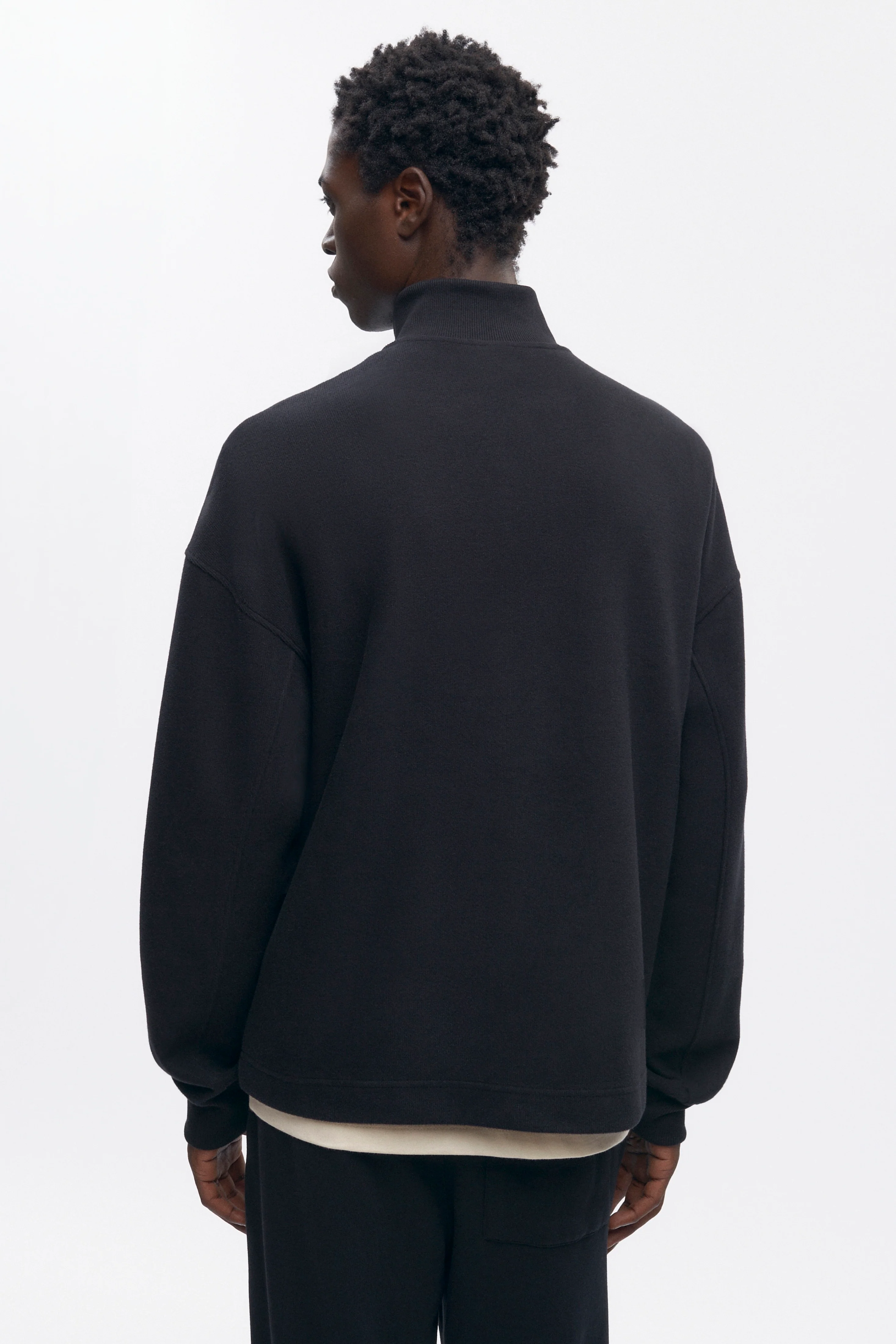 Men's Cozy Quarter Zip in Black - Image 5