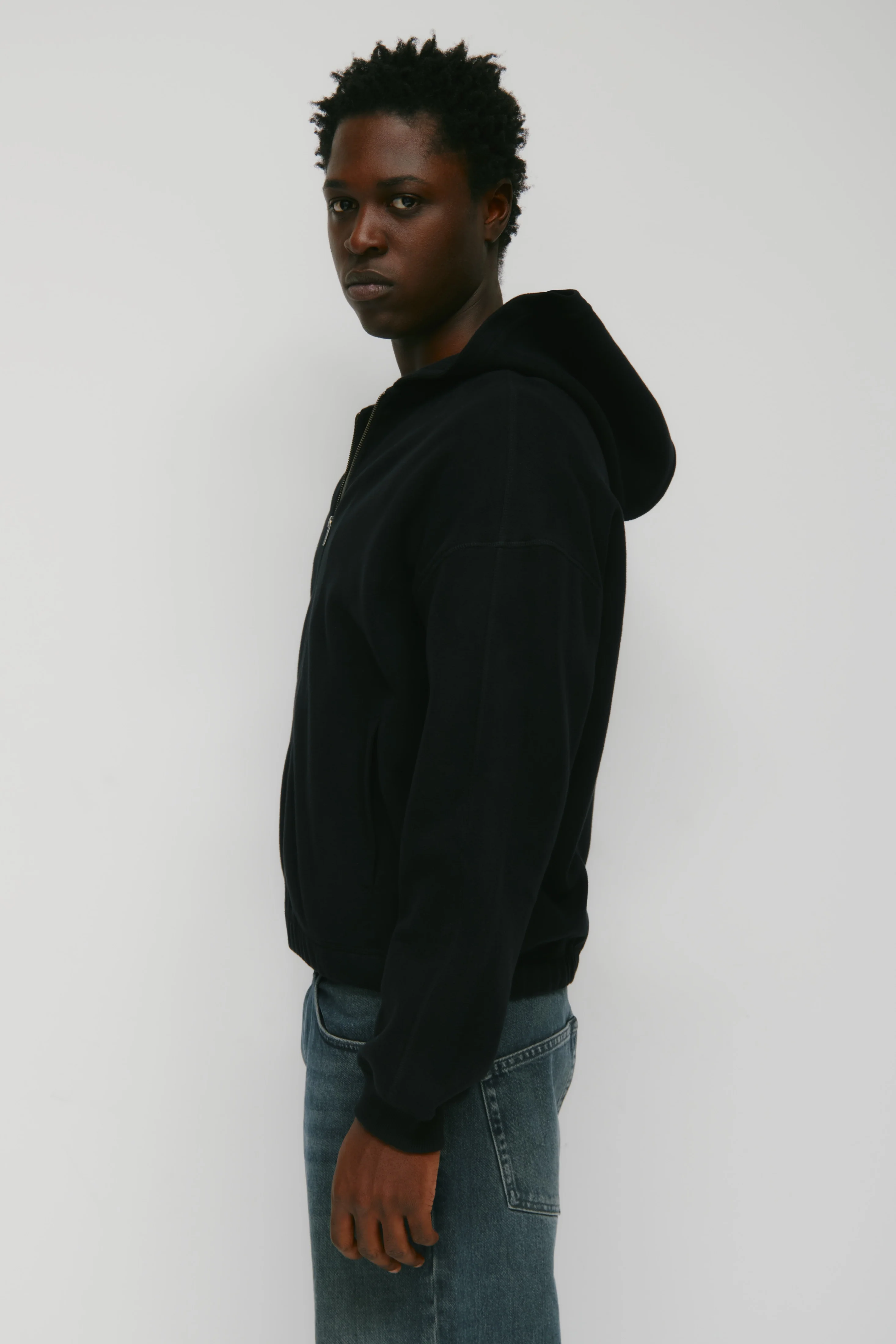 Men's Cozy Zip Hoodie in Black - Image 3