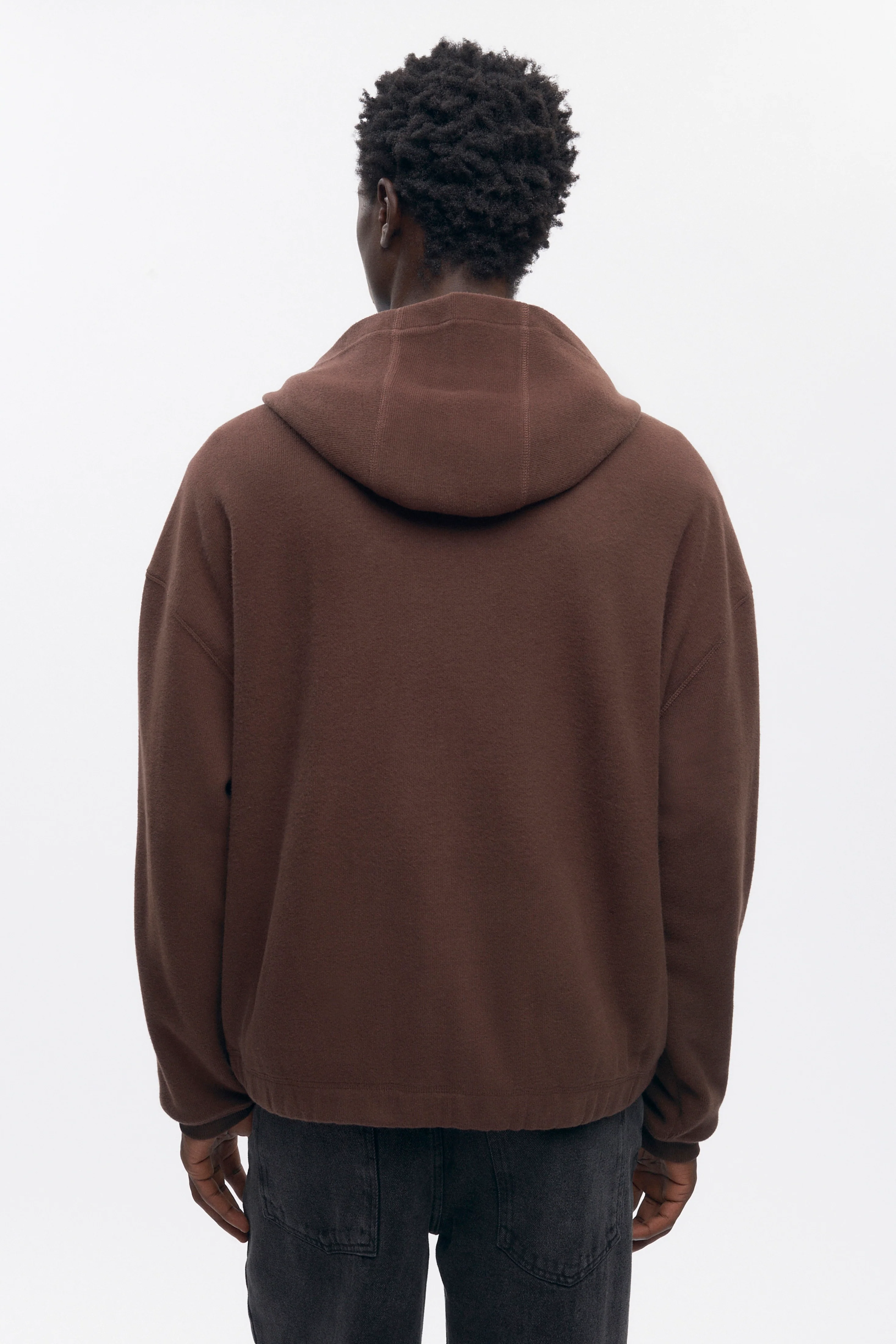 Men's Cozy Zip Hoodie in Coffee Bean - Image 5