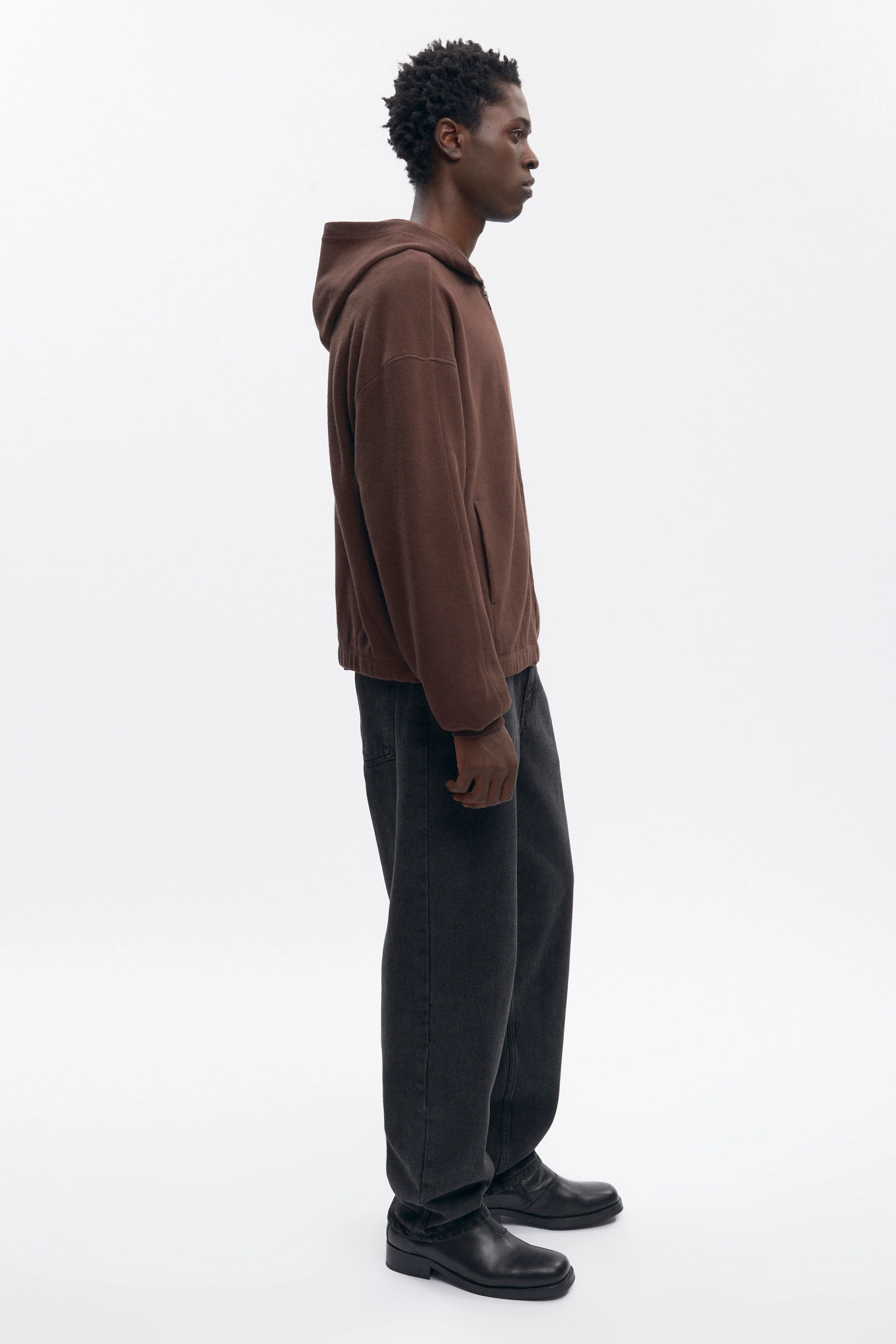 Men's Cozy Zip Hoodie in Coffee Bean - Image 6