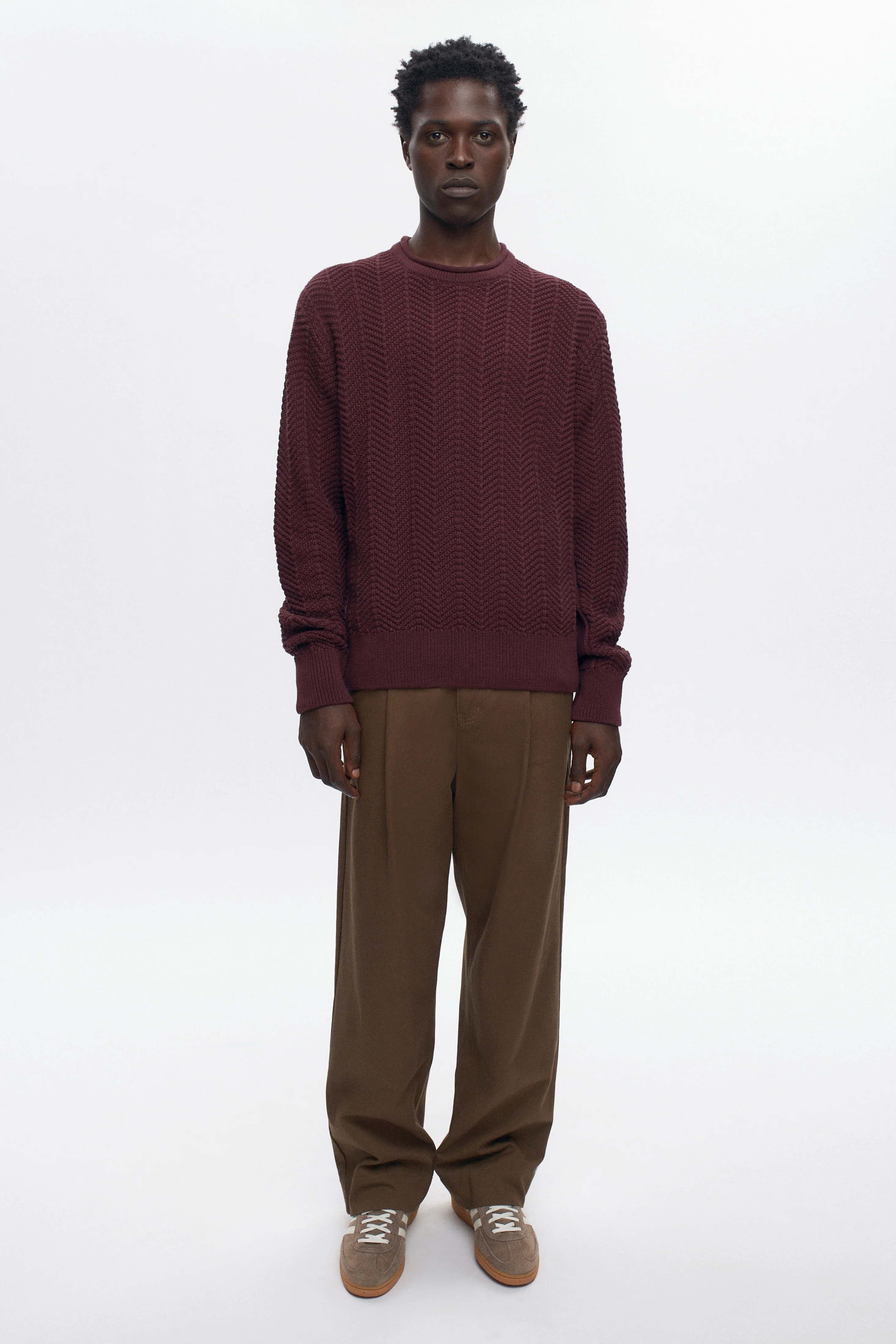Men's Dahab Rollneck Sweater in Plum - Image 5